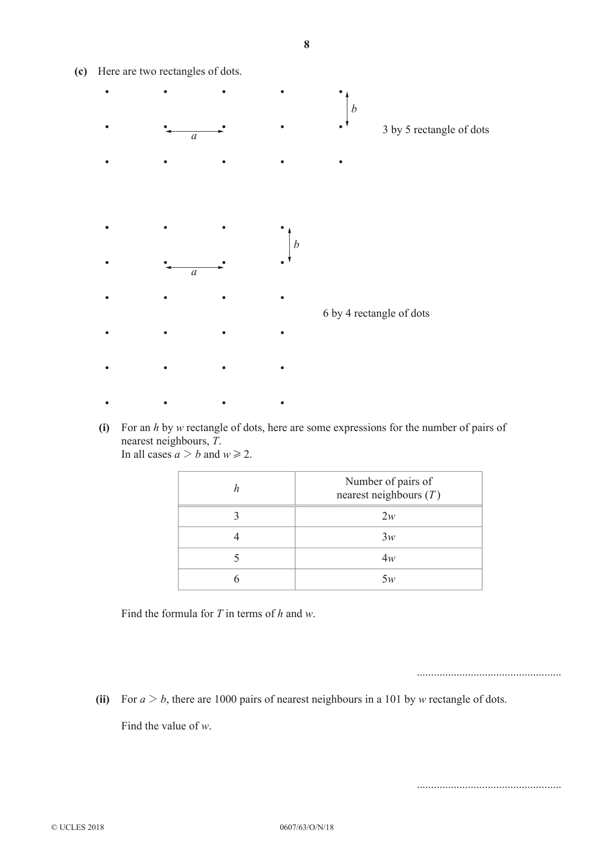 Cambridge IGCSE Mathematics - International 0607 2018 Oct/Nov Paper 6 · Variant 3 question paper, page 8 of 16