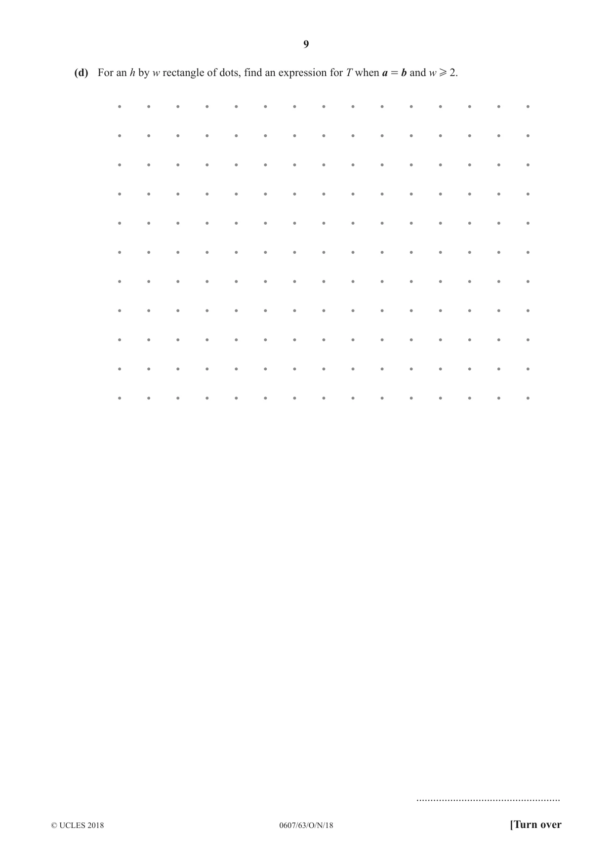 Cambridge IGCSE Mathematics - International 0607 2018 Oct/Nov Paper 6 · Variant 3 question paper, page 9 of 16