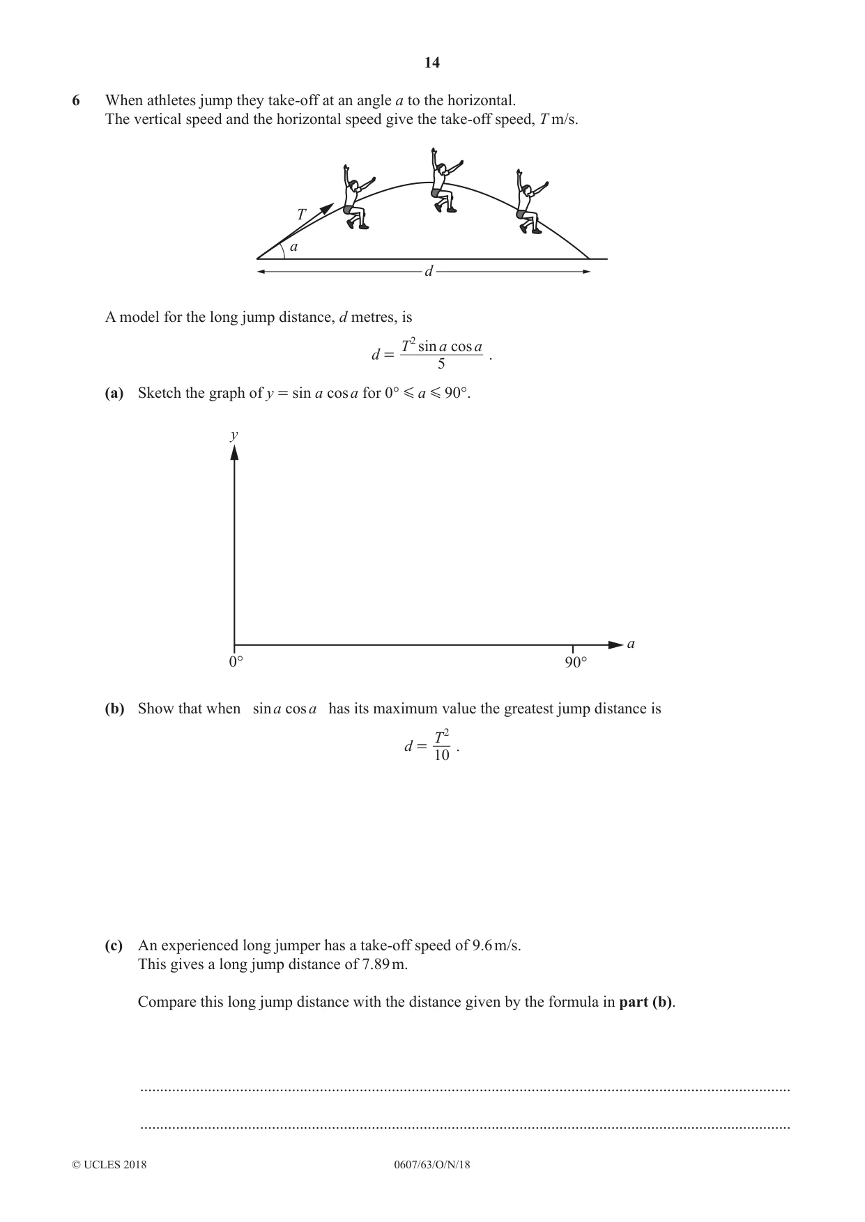 Cambridge IGCSE Mathematics - International 0607 2018 Oct/Nov Paper 6 · Variant 3 question paper, page 14 of 16