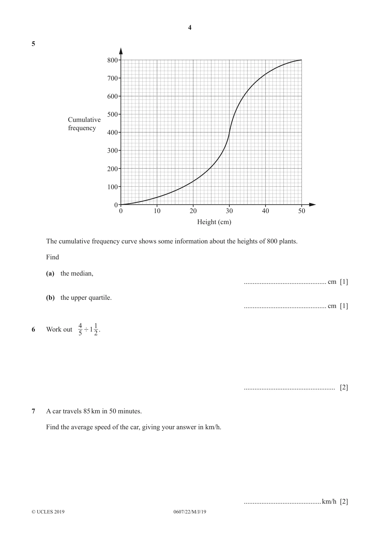Cambridge IGCSE Mathematics - International 0607 2019 May/June Paper 2 · Variant 2 question paper, page 4 of 8
