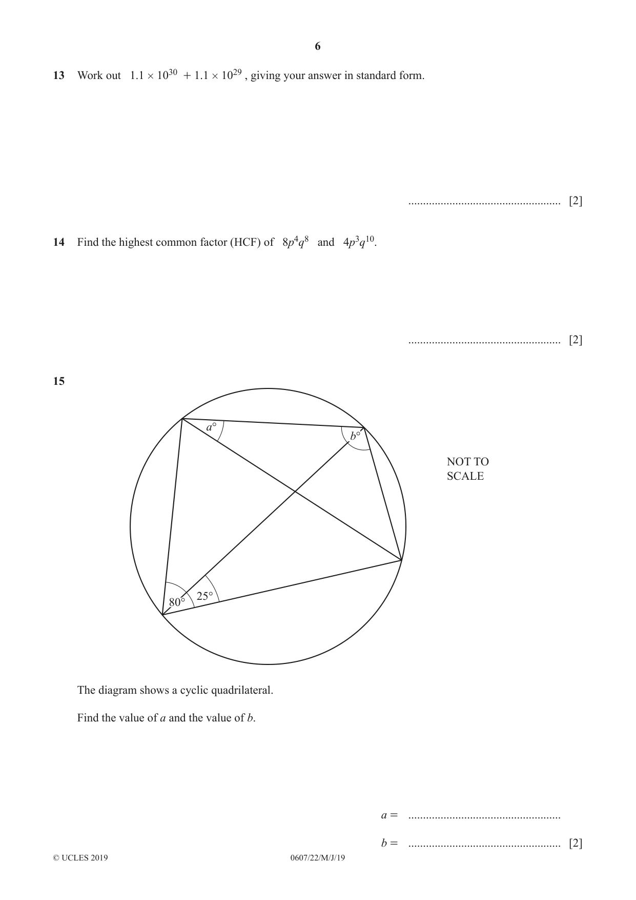 Cambridge IGCSE Mathematics - International 0607 2019 May/June Paper 2 · Variant 2 question paper, page 6 of 8