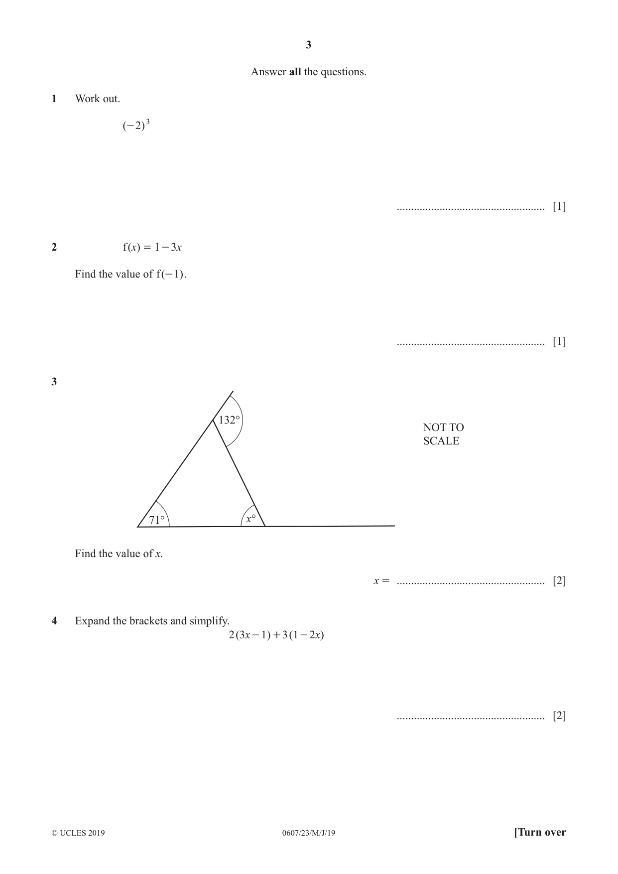 Cambridge IGCSE Mathematics - International 0607 2019 May/June Paper 2 · Variant 3 question paper, page 3 of 8
