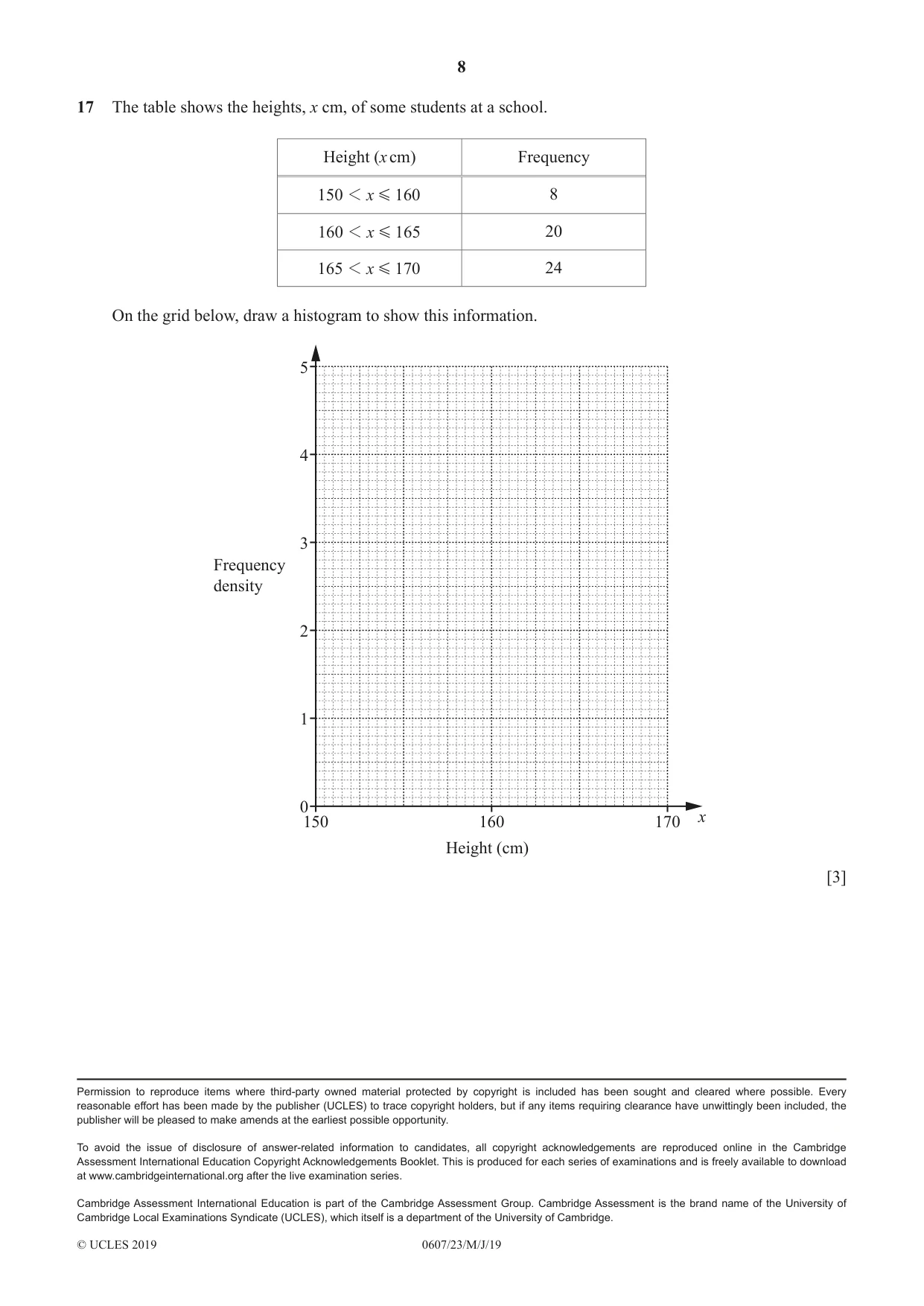 Cambridge IGCSE Mathematics - International 0607 2019 May/June Paper 2 · Variant 3 question paper, page 8 of 8