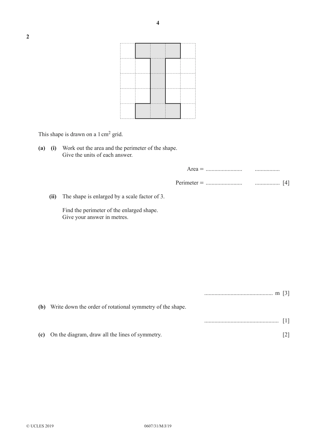 Cambridge IGCSE Mathematics - International 0607 2019 May/June Paper 3 · Variant 1 question paper, page 4 of 20