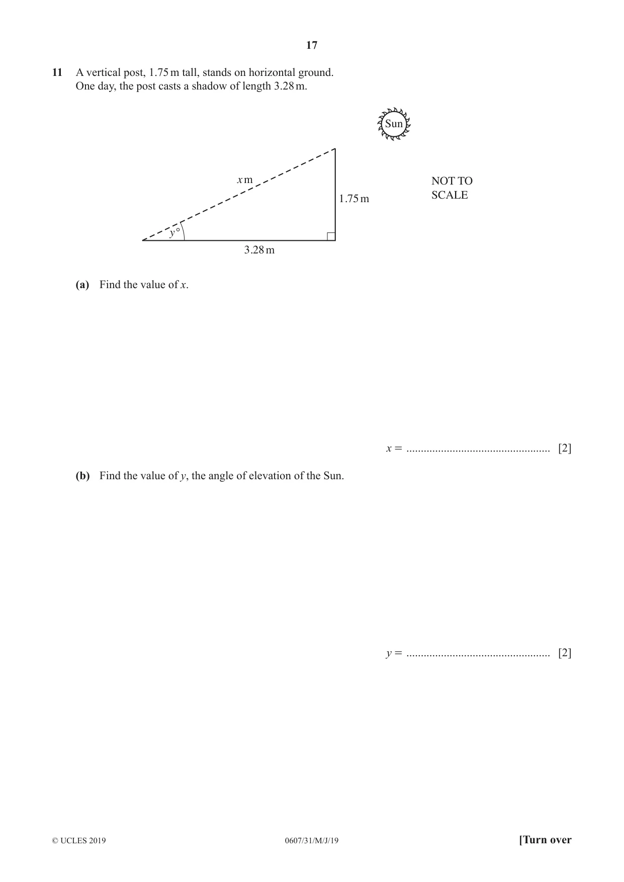 Cambridge IGCSE Mathematics - International 0607 2019 May/June Paper 3 · Variant 1 question paper, page 17 of 20