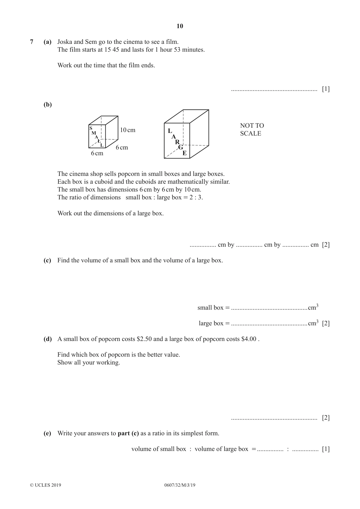 Cambridge IGCSE Mathematics - International 0607 2019 May/June Paper 3 · Variant 2 question paper, page 10 of 16