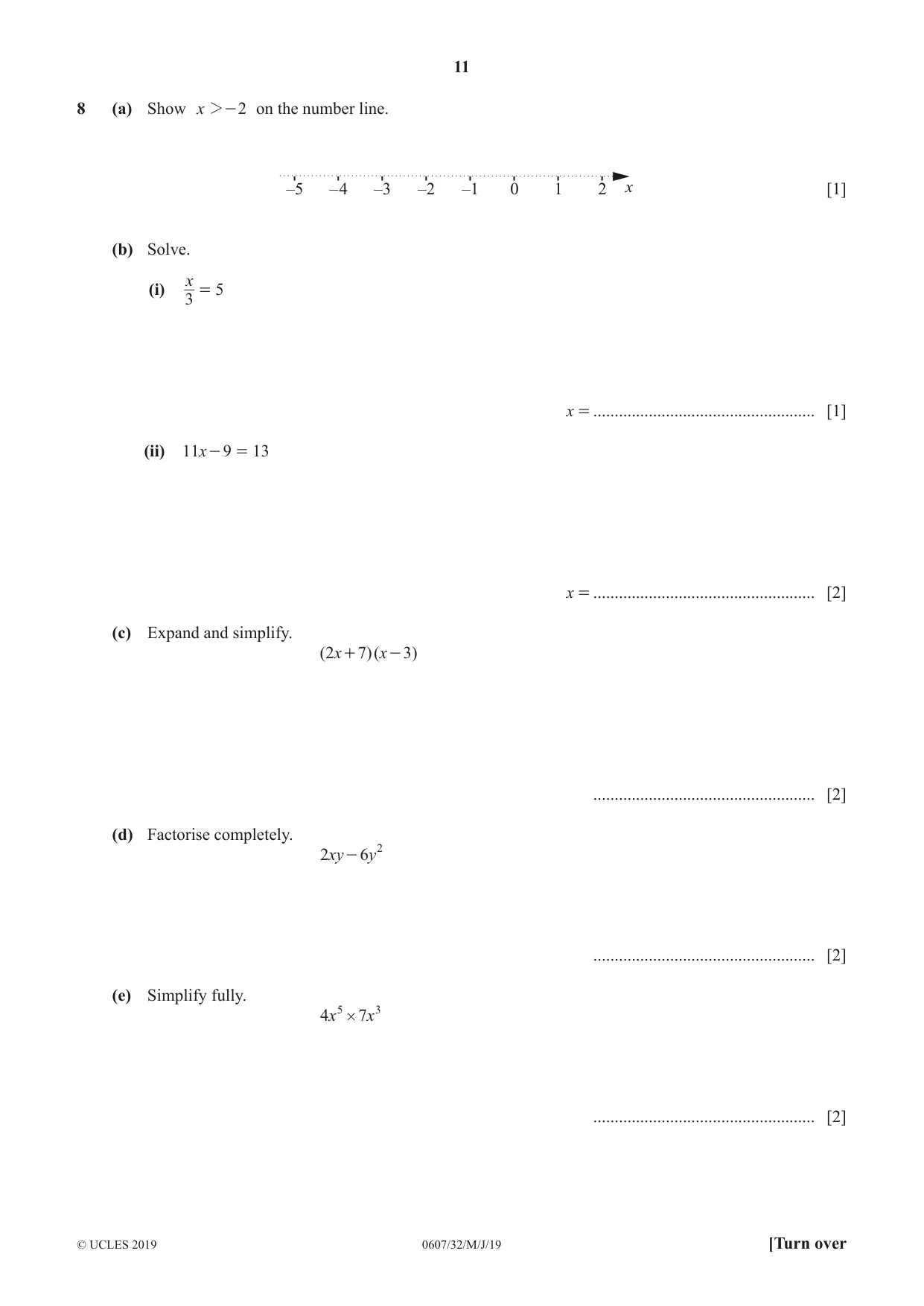 Cambridge IGCSE Mathematics - International 0607 2019 May/June Paper 3 · Variant 2 question paper, page 11 of 16