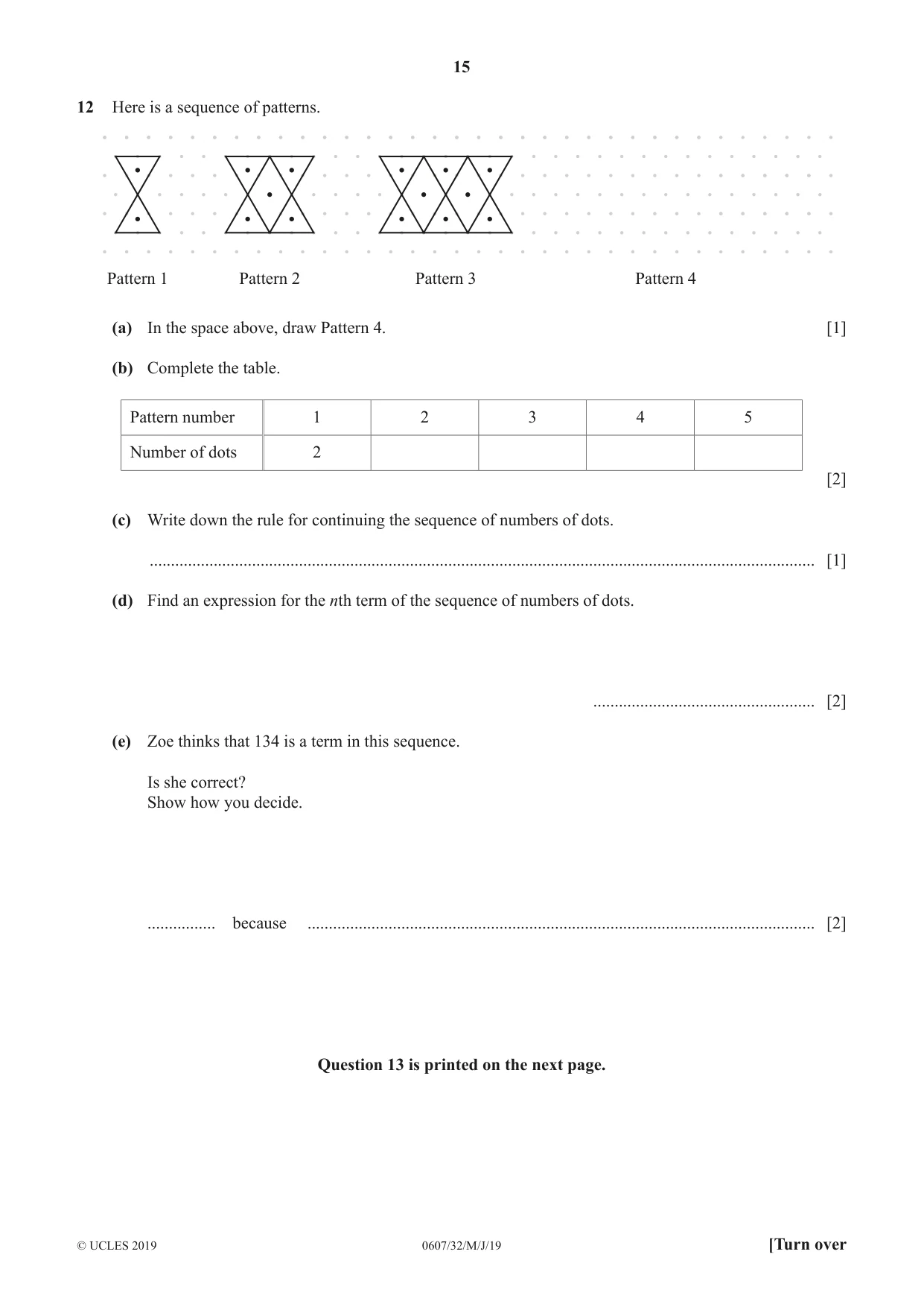 Cambridge IGCSE Mathematics - International 0607 2019 May/June Paper 3 · Variant 2 question paper, page 15 of 16