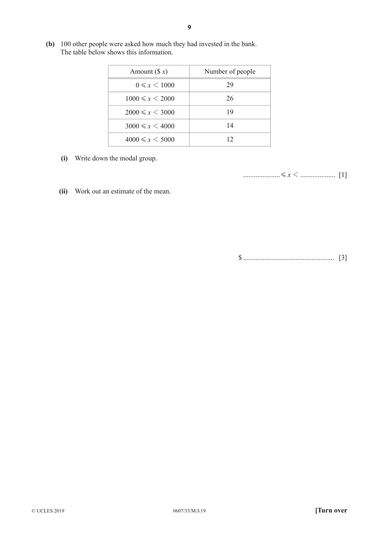 Cambridge IGCSE Mathematics - International 0607 2019 May/June Paper 3 · Variant 3 question paper, page 9 of 20