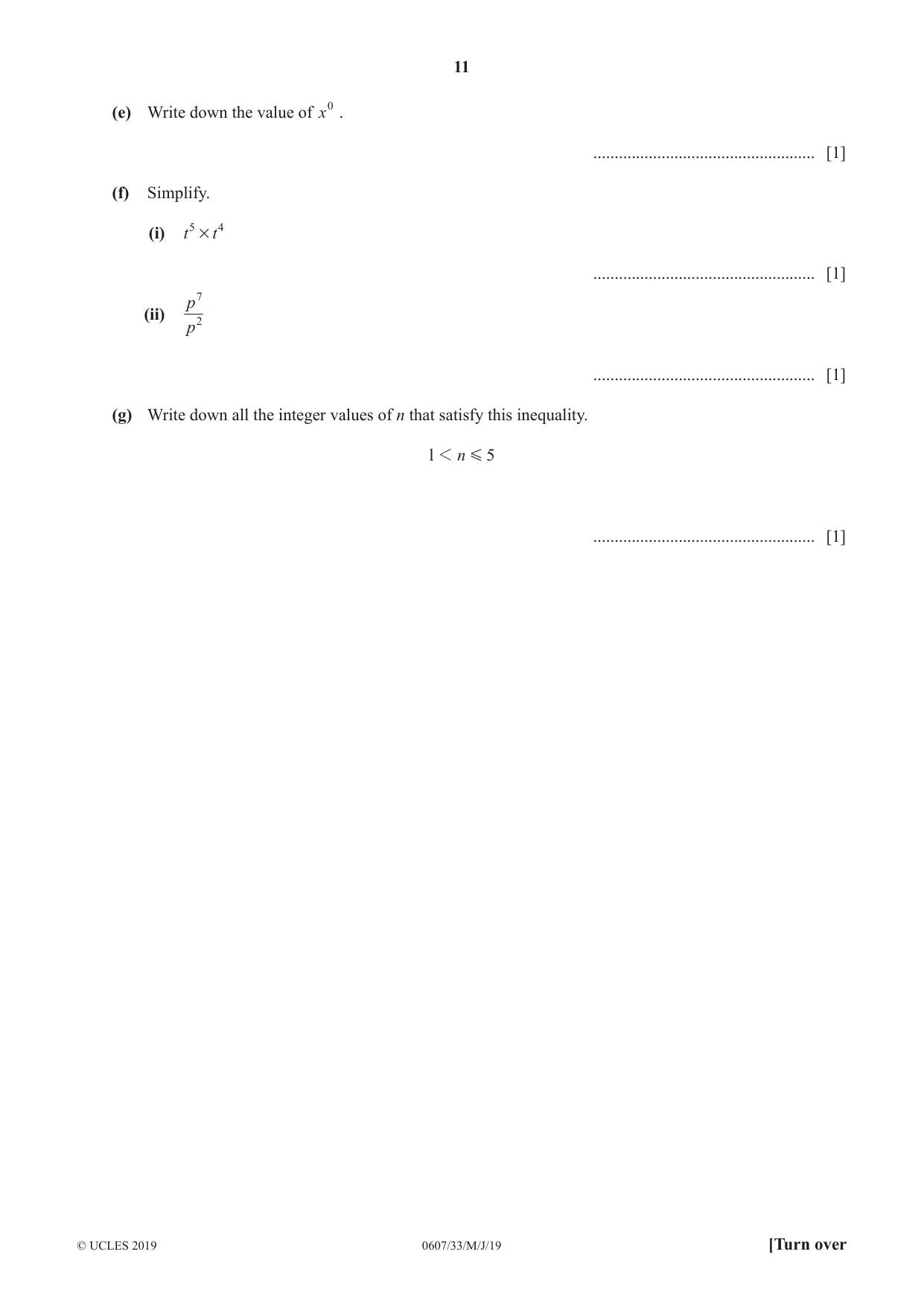 Cambridge IGCSE Mathematics - International 0607 2019 May/June Paper 3 · Variant 3 question paper, page 11 of 20