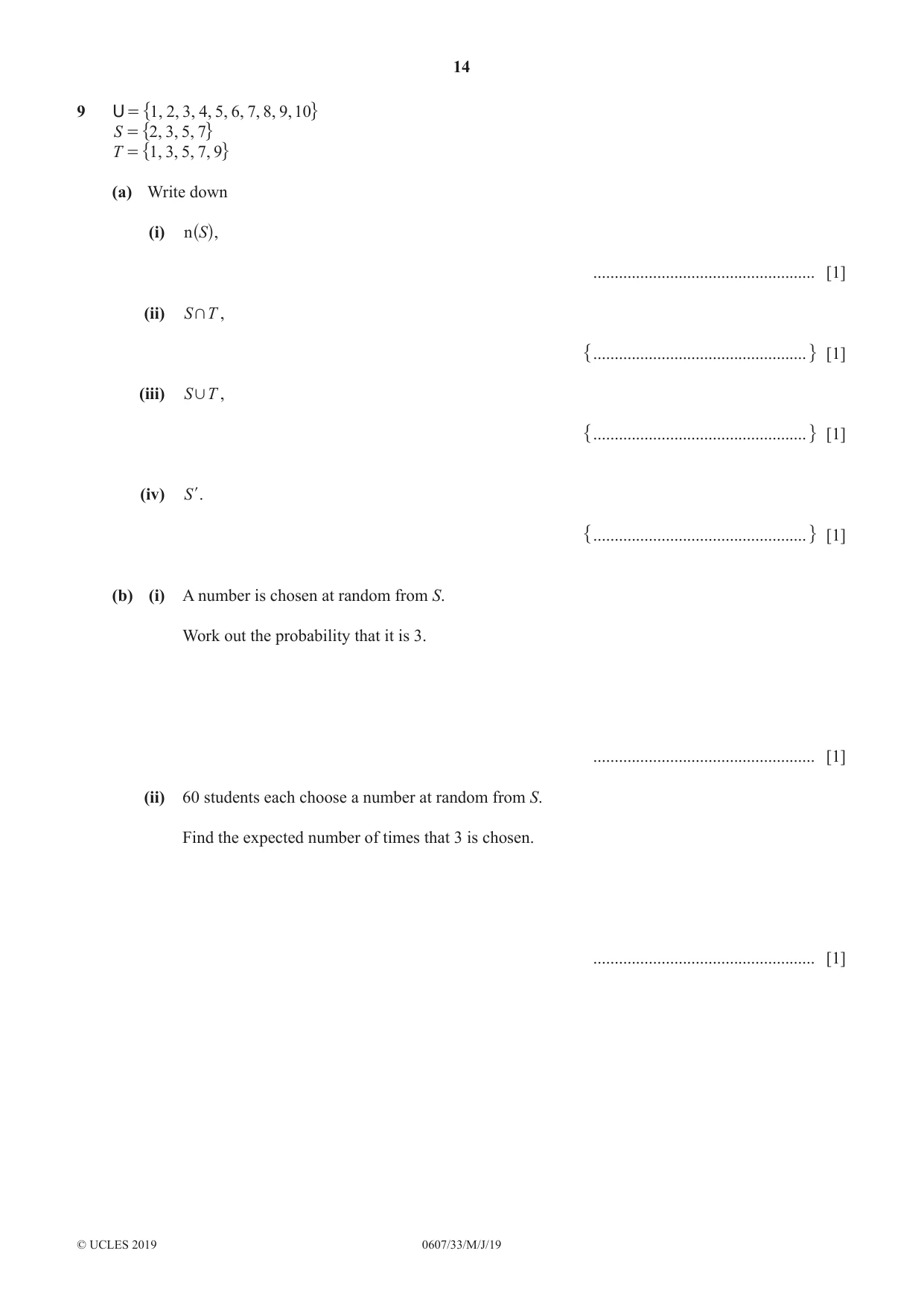 Cambridge IGCSE Mathematics - International 0607 2019 May/June Paper 3 · Variant 3 question paper, page 14 of 20