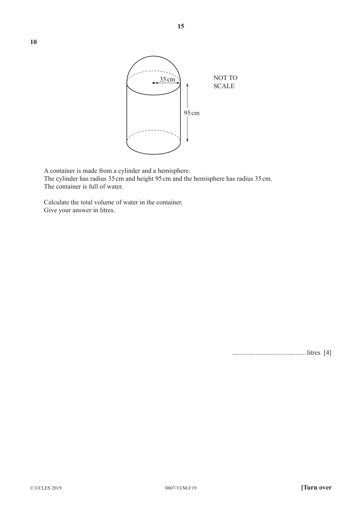 Cambridge IGCSE Mathematics - International 0607 2019 May/June Paper 3 · Variant 3 question paper, page 15 of 20