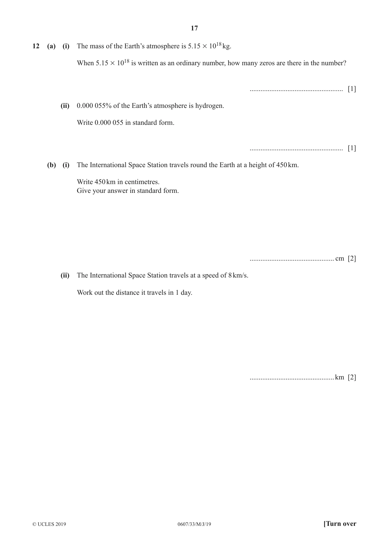 Cambridge IGCSE Mathematics - International 0607 2019 May/June Paper 3 · Variant 3 question paper, page 17 of 20