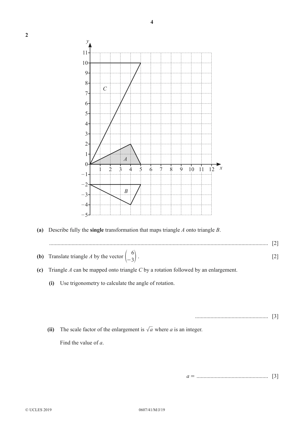 Cambridge IGCSE Mathematics - International 0607 2019 May/June Paper 4 · Variant 1 question paper, page 4 of 20