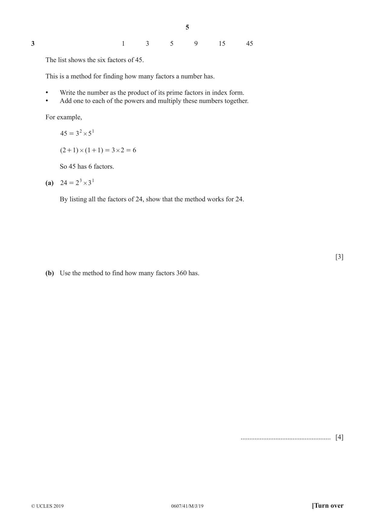 Cambridge IGCSE Mathematics - International 0607 2019 May/June Paper 4 · Variant 1 question paper, page 5 of 20