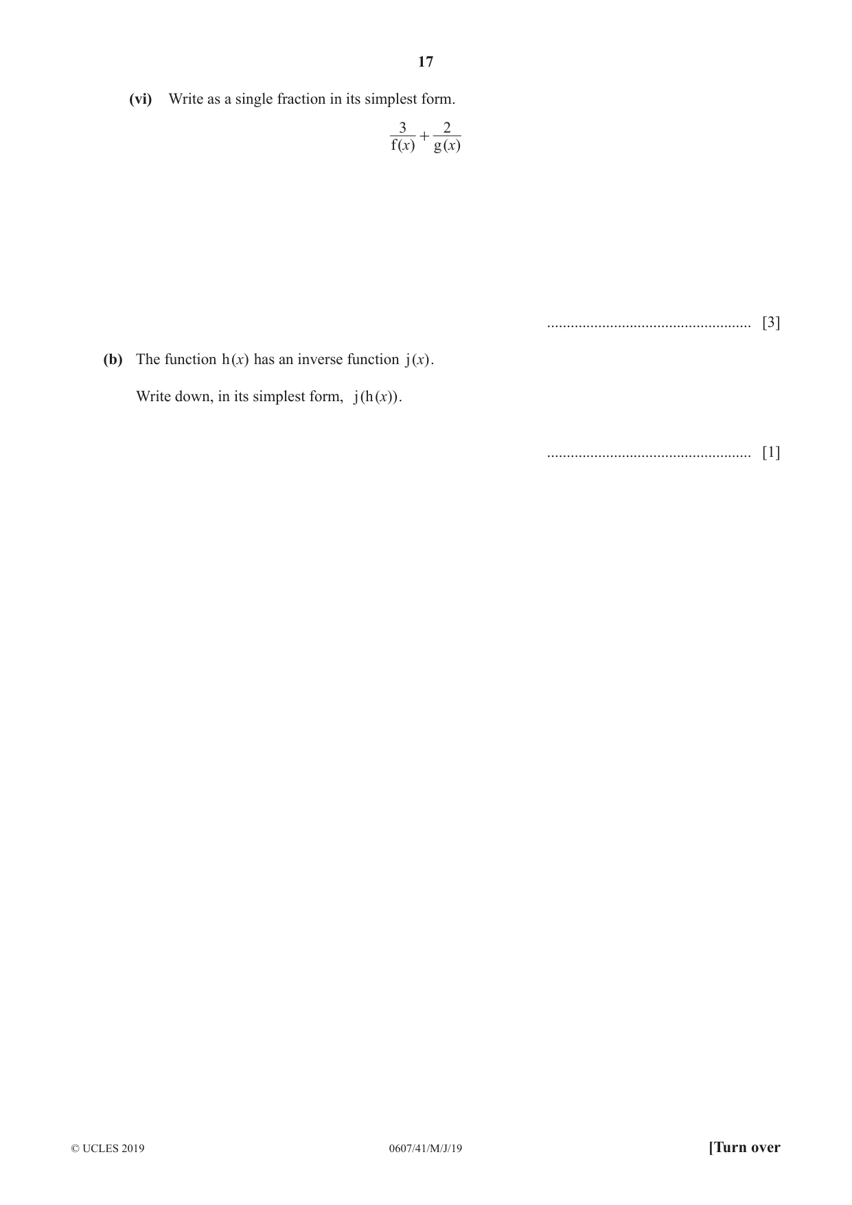 Cambridge IGCSE Mathematics - International 0607 2019 May/June Paper 4 · Variant 1 question paper, page 17 of 20