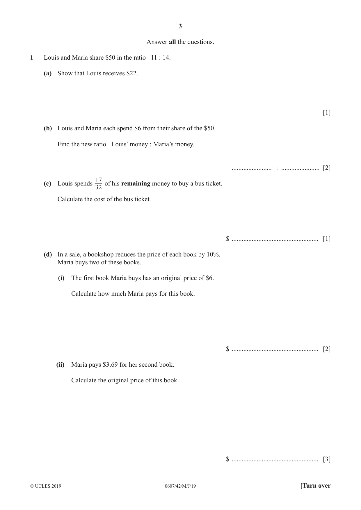Cambridge IGCSE Mathematics - International 0607 2019 May/June Paper 4 · Variant 2 question paper, page 3 of 20