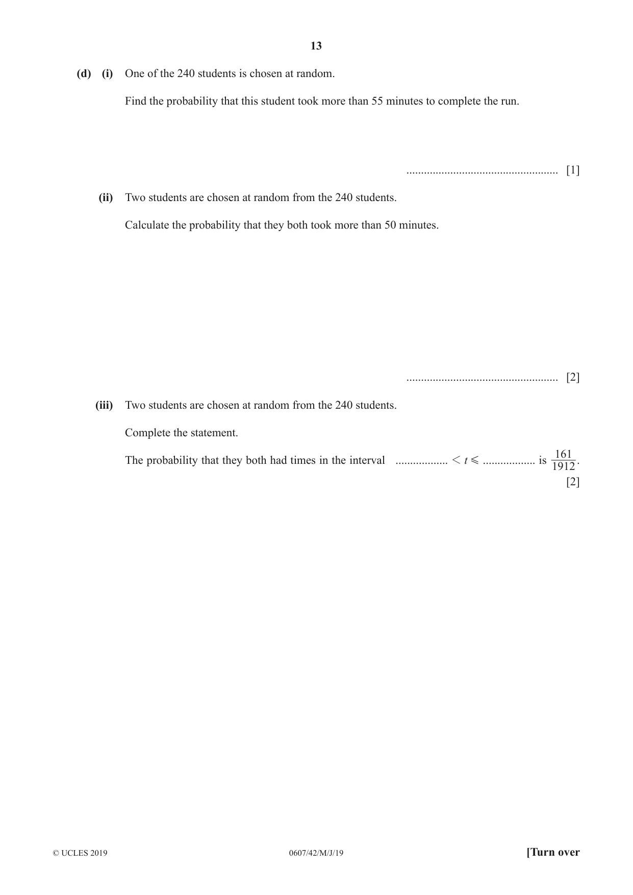 Cambridge IGCSE Mathematics - International 0607 2019 May/June Paper 4 · Variant 2 question paper, page 13 of 20
