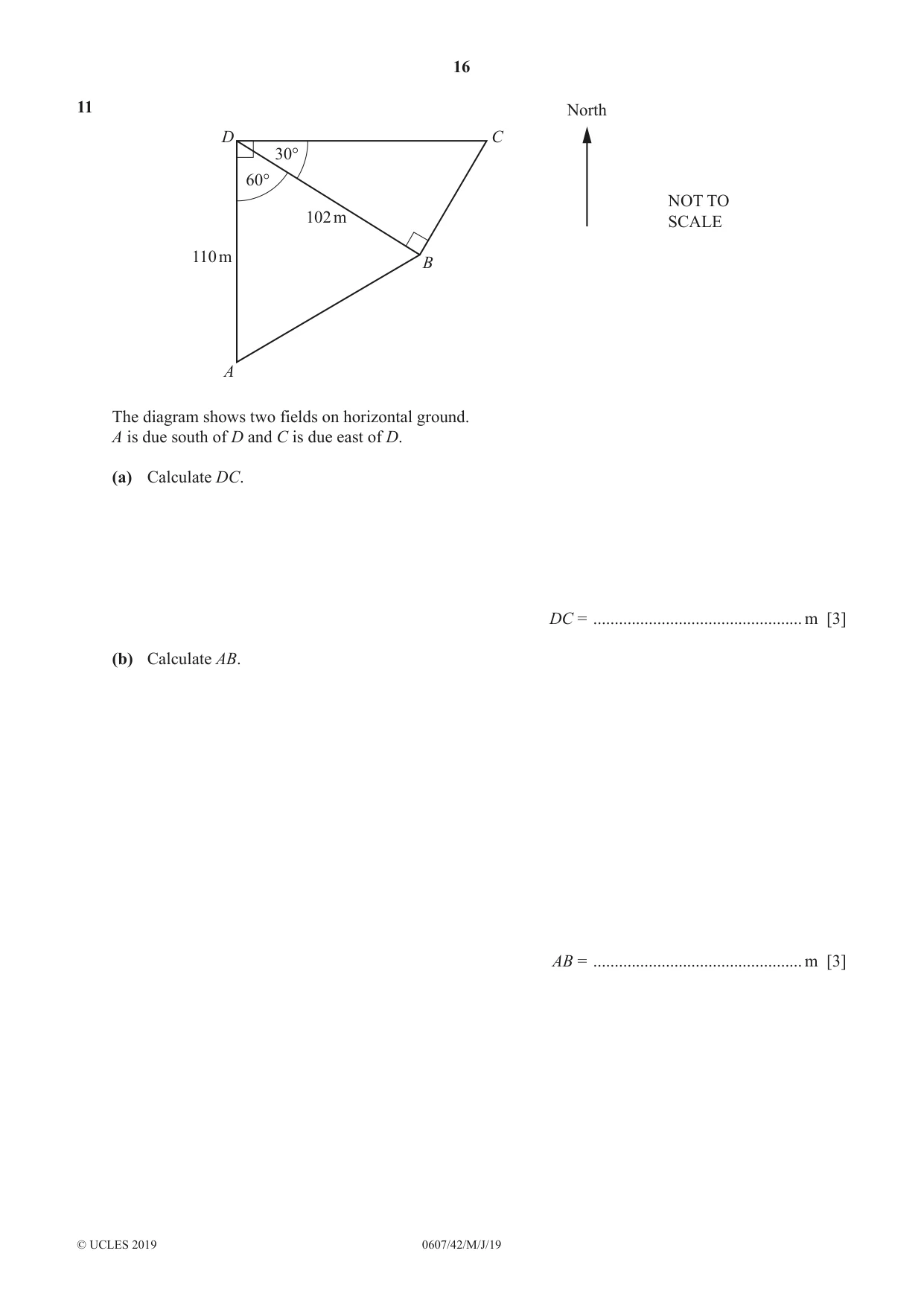 Cambridge IGCSE Mathematics - International 0607 2019 May/June Paper 4 · Variant 2 question paper, page 16 of 20
