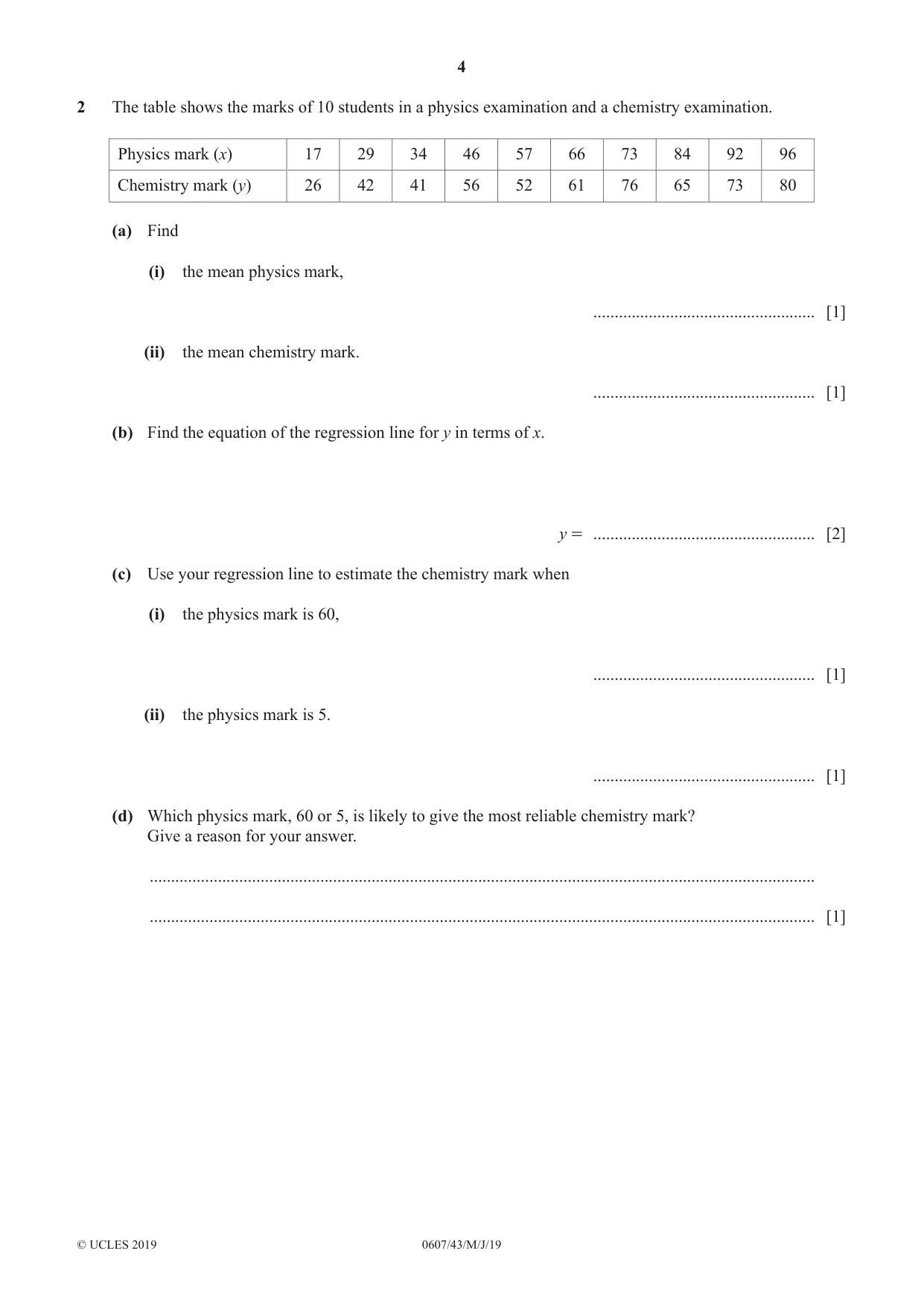 Cambridge IGCSE Mathematics - International 0607 2019 May/June Paper 4 · Variant 3 question paper, page 4 of 20