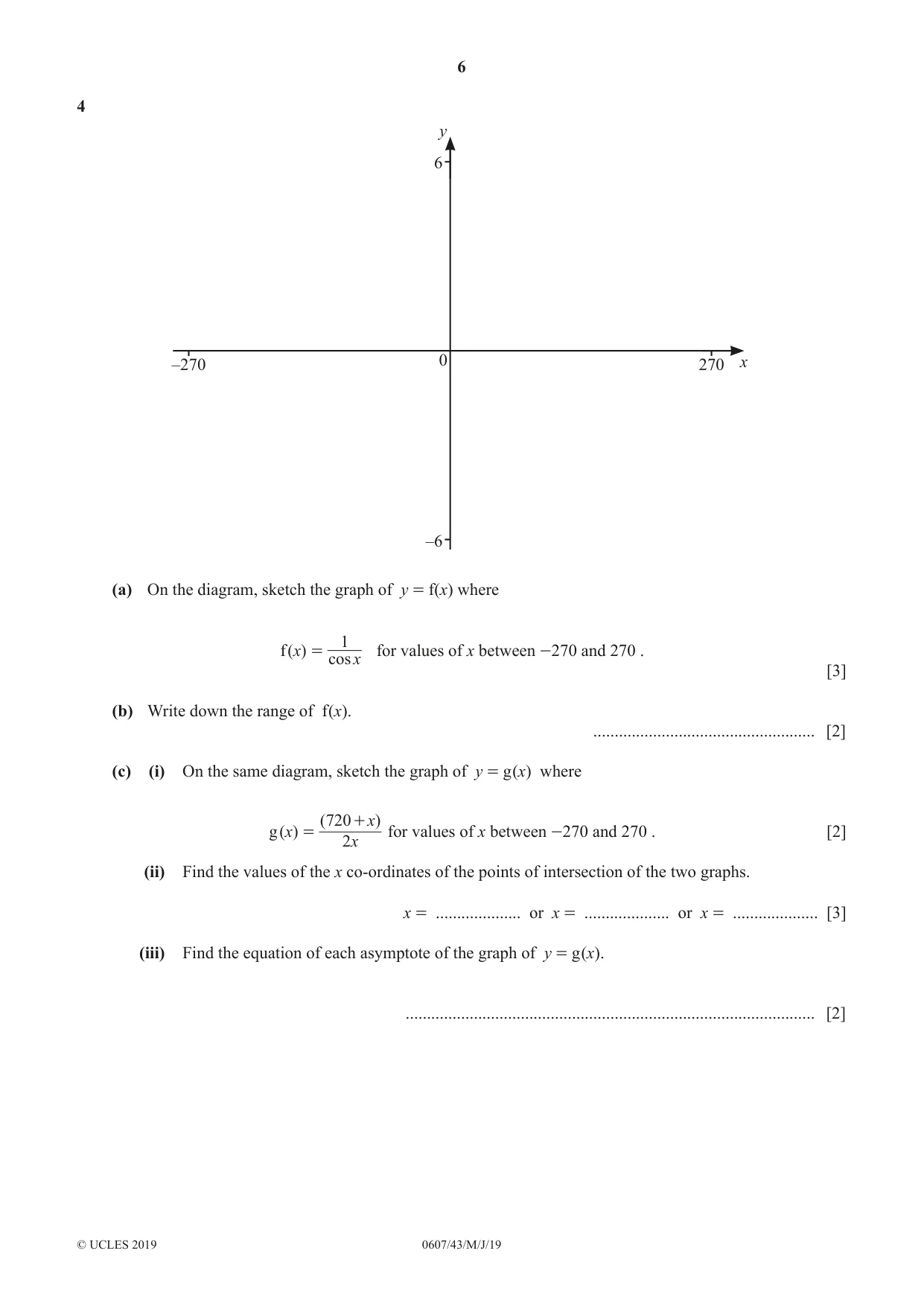 Cambridge IGCSE Mathematics - International 0607 2019 May/June Paper 4 · Variant 3 question paper, page 6 of 20