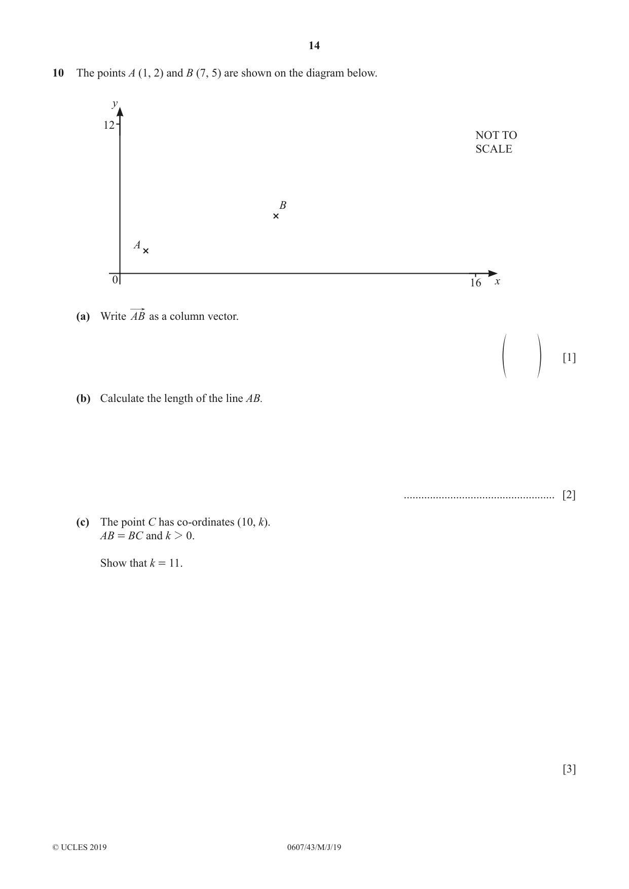 Cambridge IGCSE Mathematics - International 0607 2019 May/June Paper 4 · Variant 3 question paper, page 14 of 20