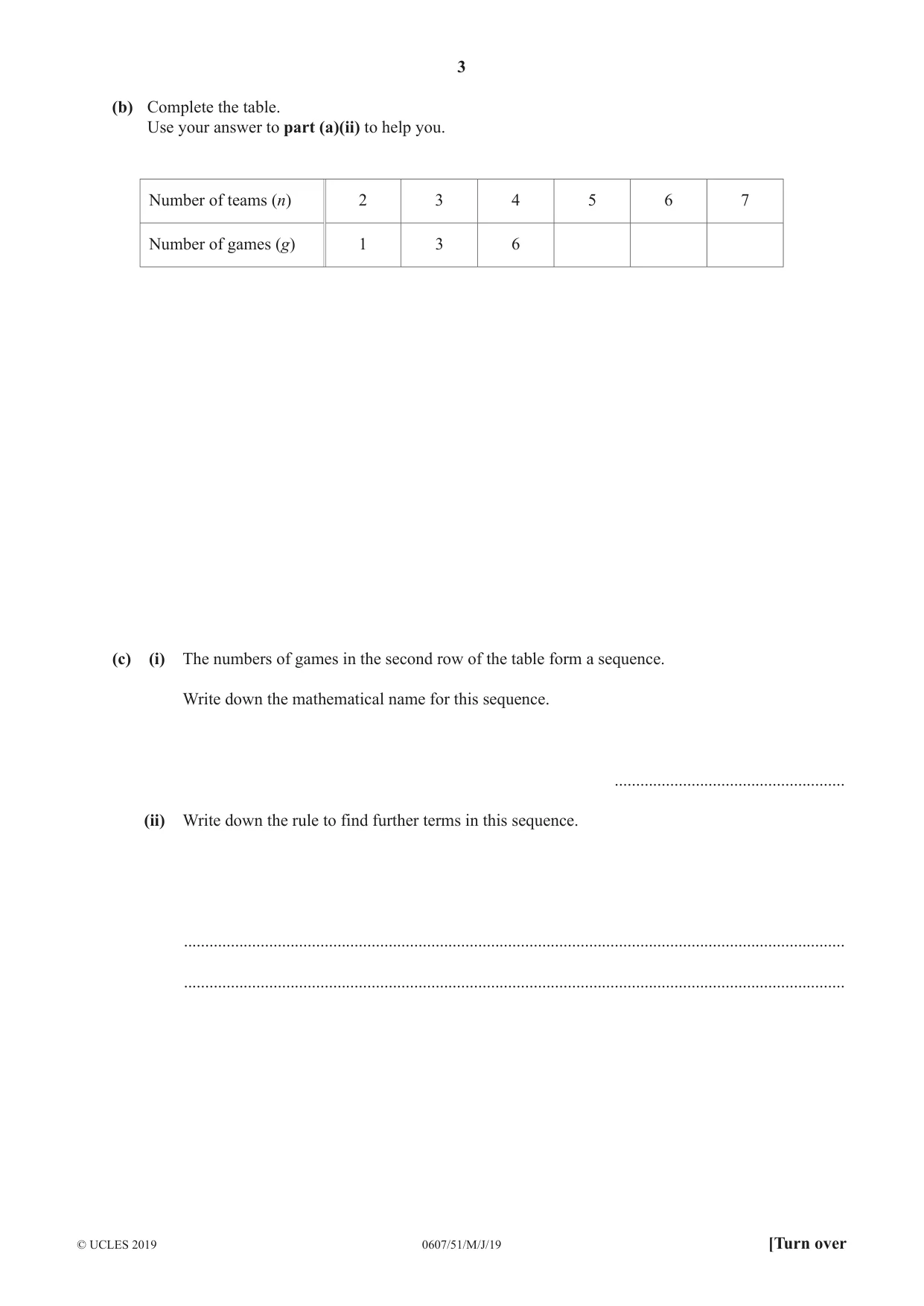 Cambridge IGCSE Mathematics - International 0607 2019 May/June Paper 5 · Variant 1 question paper, page 3 of 8
