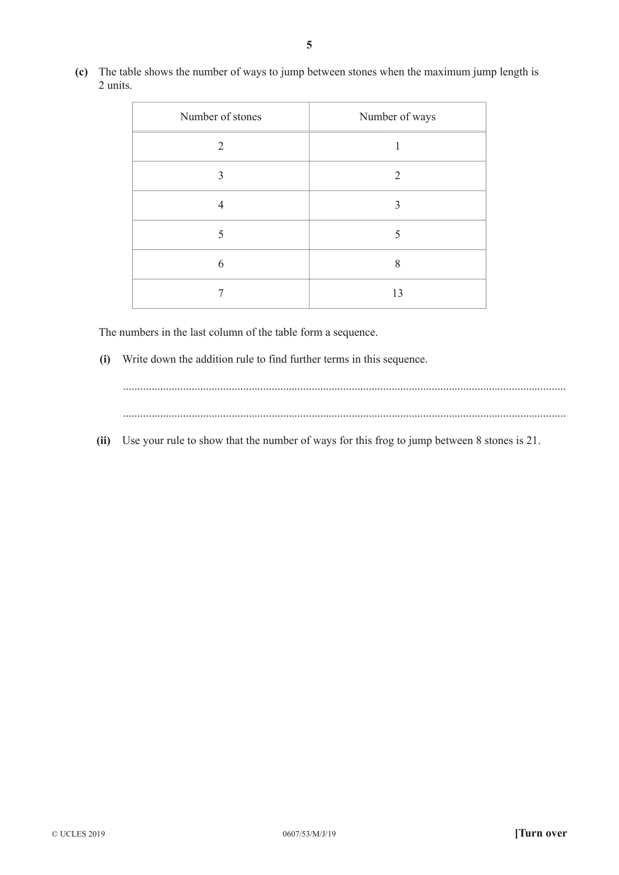 Cambridge IGCSE Mathematics - International 0607 2019 May/June Paper 5 · Variant 3 question paper, page 5 of 12