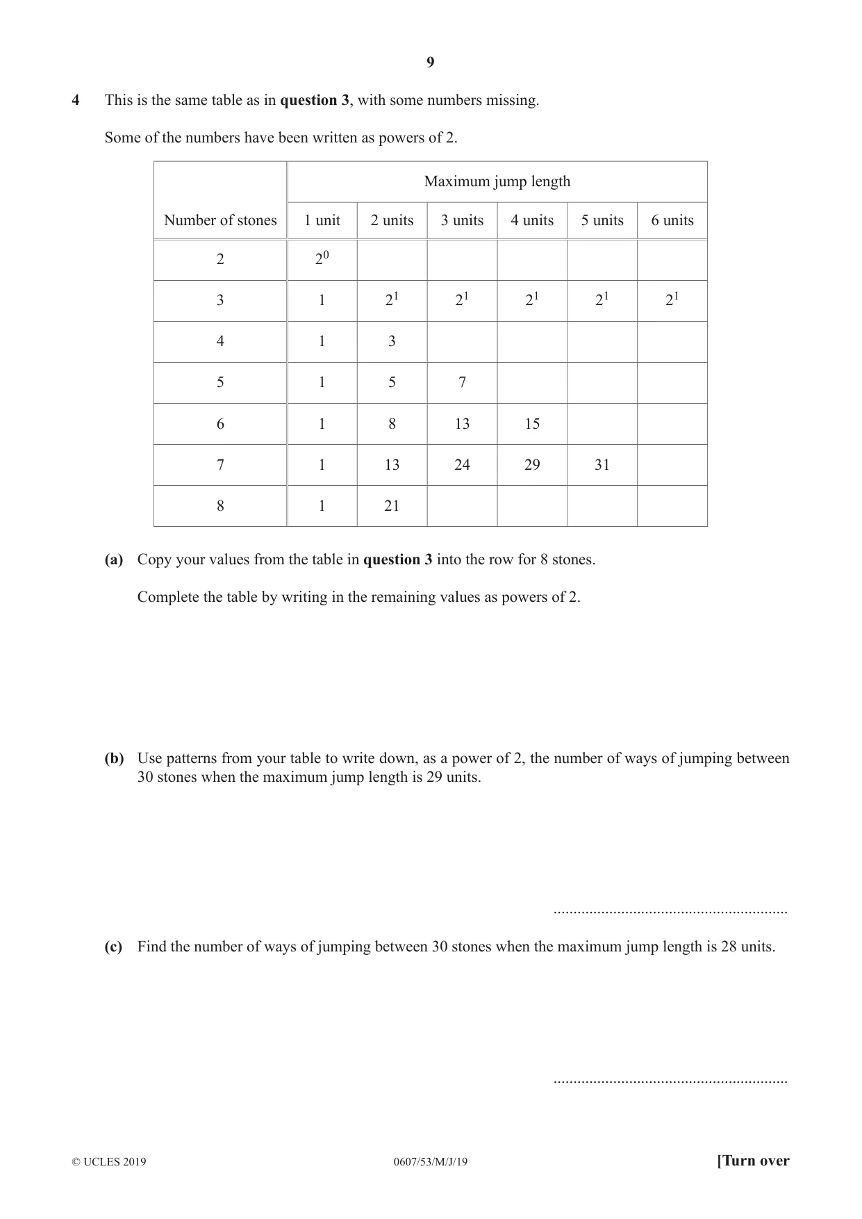 Cambridge IGCSE Mathematics - International 0607 2019 May/June Paper 5 · Variant 3 question paper, page 9 of 12
