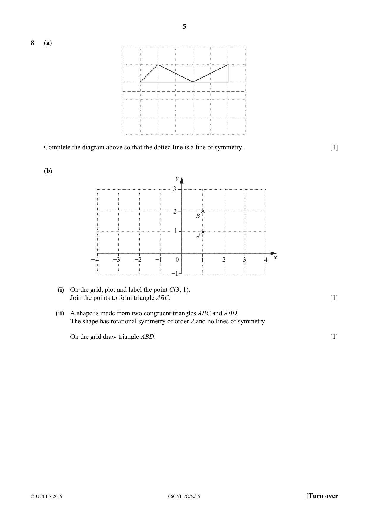 Cambridge IGCSE Mathematics - International 0607 2019 Oct/Nov Paper 1 · Variant 1 question paper, page 5 of 12