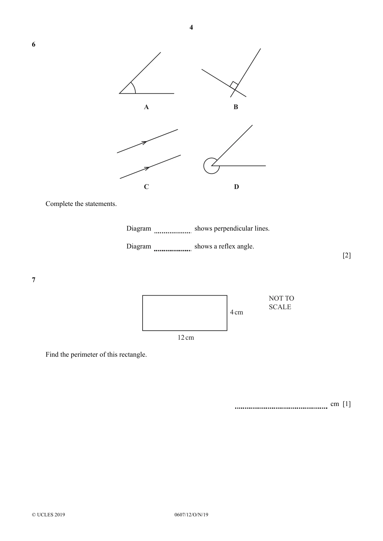 Cambridge IGCSE Mathematics - International 0607 2019 Oct/Nov Paper 1 · Variant 2 question paper, page 4 of 12