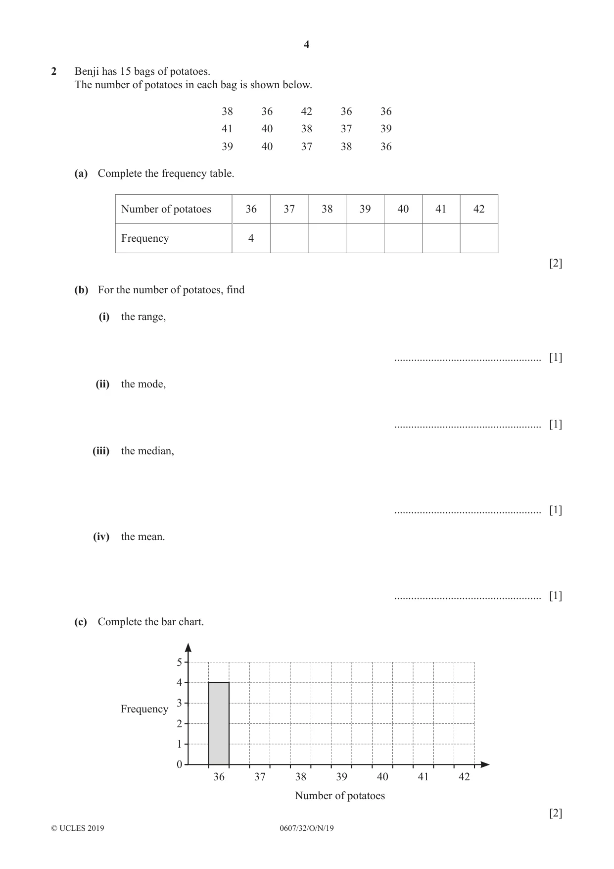 Cambridge IGCSE Mathematics - International 0607 2019 Oct/Nov Paper 3 · Variant 2 question paper, page 4 of 16