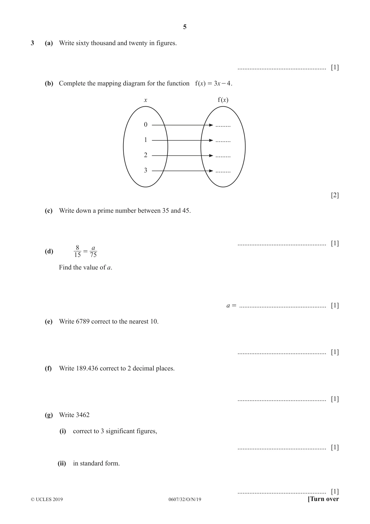 Cambridge IGCSE Mathematics - International 0607 2019 Oct/Nov Paper 3 · Variant 2 question paper, page 5 of 16