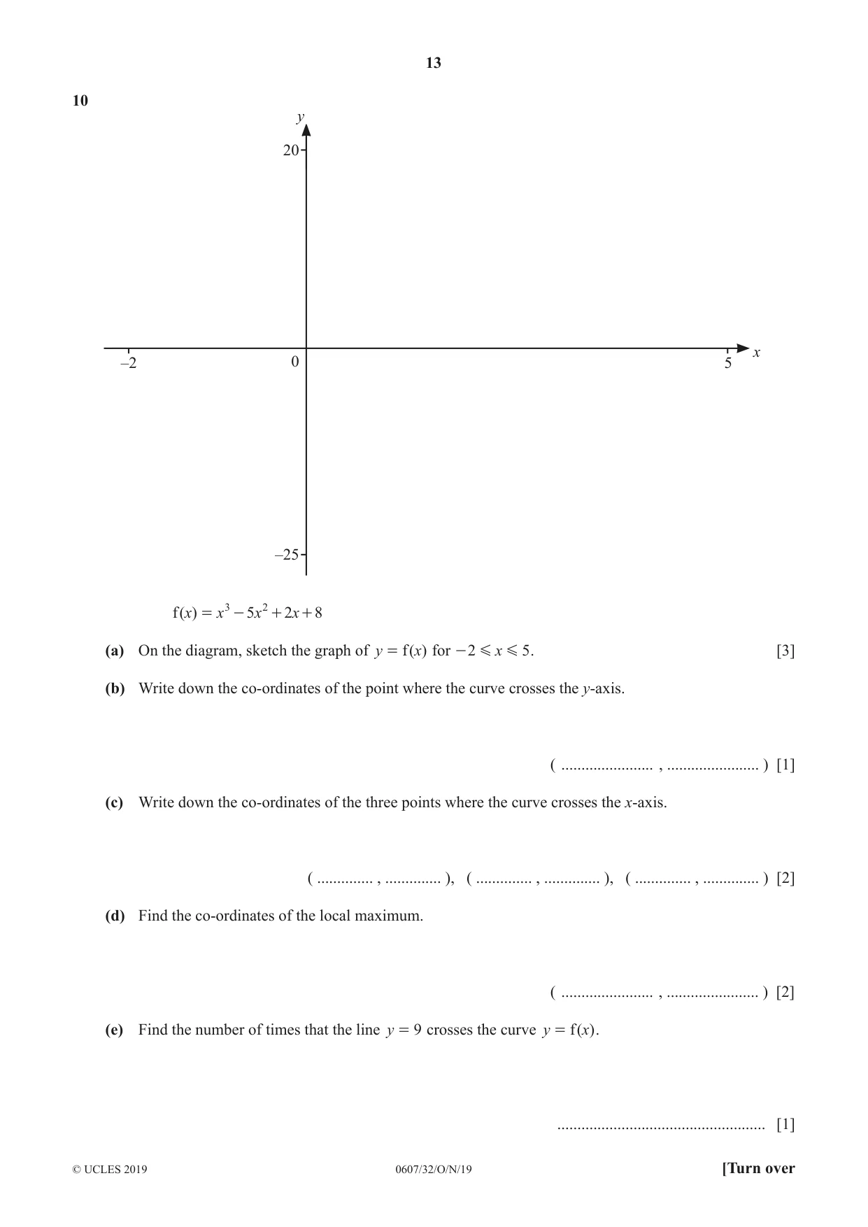 Cambridge IGCSE Mathematics - International 0607 2019 Oct/Nov Paper 3 · Variant 2 question paper, page 13 of 16