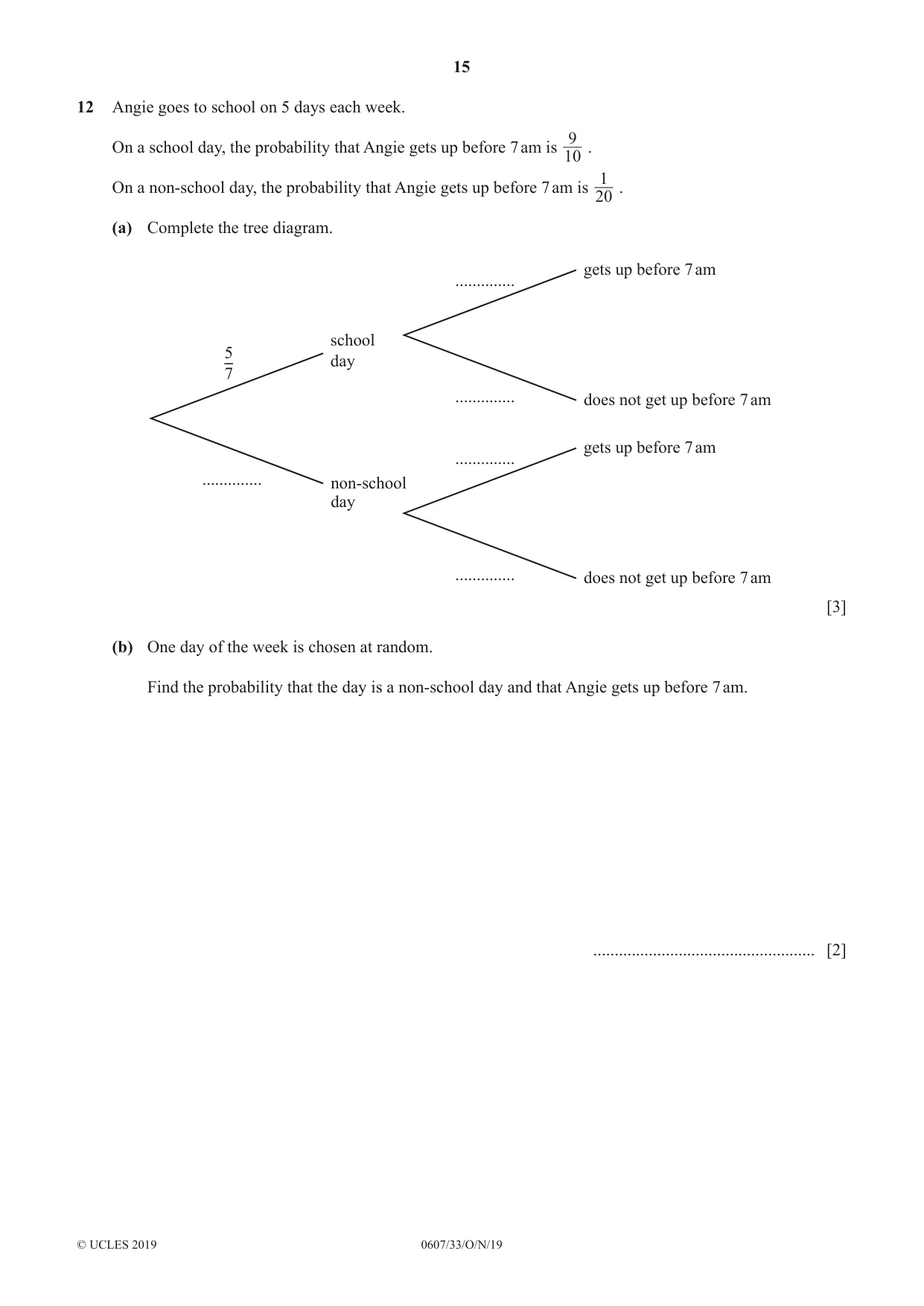 Cambridge IGCSE Mathematics - International 0607 2019 Oct/Nov Paper 3 · Variant 3 question paper, page 15 of 16