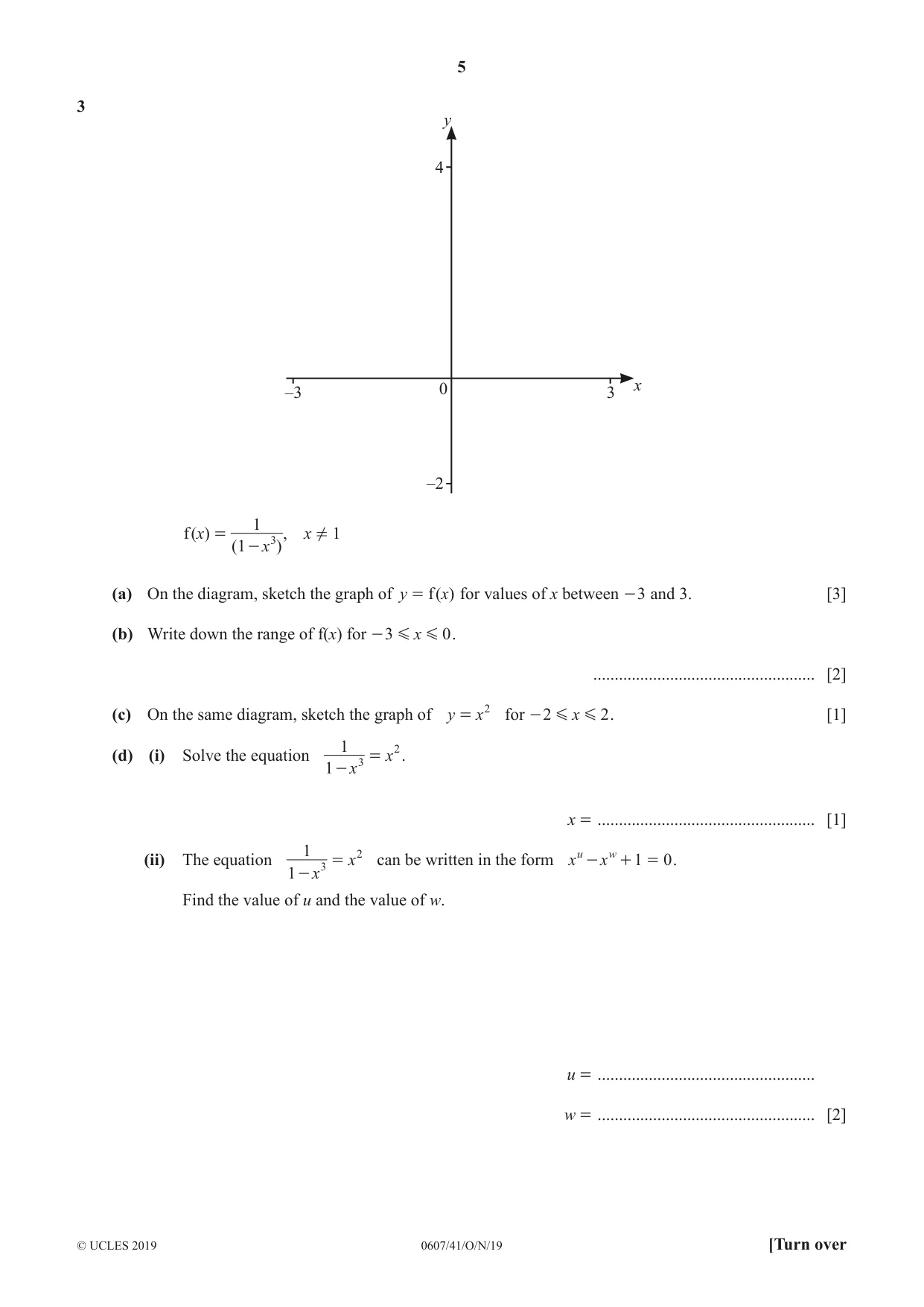 Cambridge IGCSE Mathematics - International 0607 2019 Oct/Nov Paper 4 · Variant 1 question paper, page 5 of 20