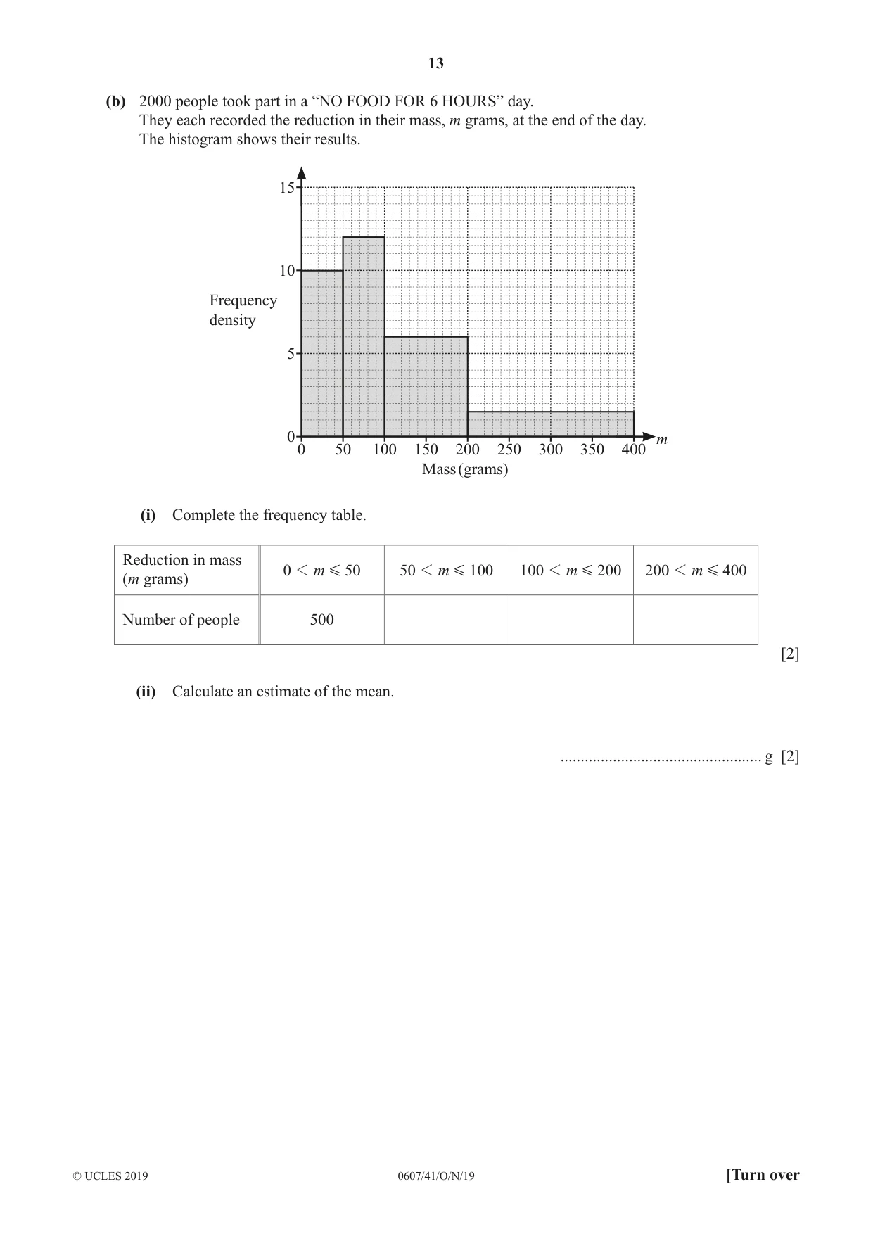 Cambridge IGCSE Mathematics - International 0607 2019 Oct/Nov Paper 4 · Variant 1 question paper, page 13 of 20