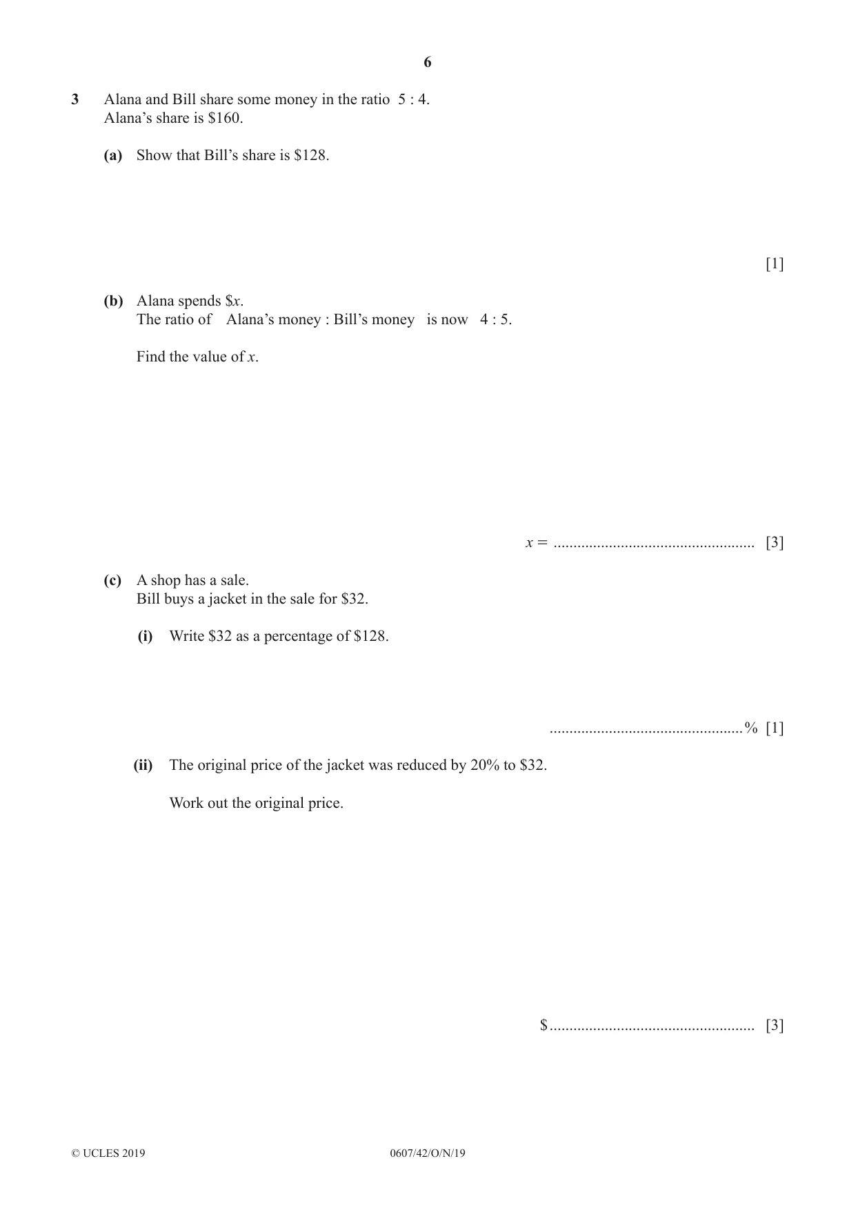 Cambridge IGCSE Mathematics - International 0607 2019 Oct/Nov Paper 4 · Variant 2 question paper, page 6 of 20