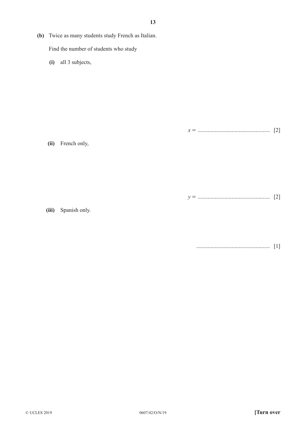 Cambridge IGCSE Mathematics - International 0607 2019 Oct/Nov Paper 4 · Variant 2 question paper, page 13 of 20