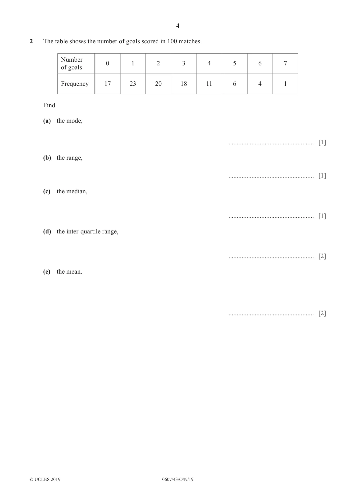 Cambridge IGCSE Mathematics - International 0607 2019 Oct/Nov Paper 4 · Variant 3 question paper, page 4 of 20
