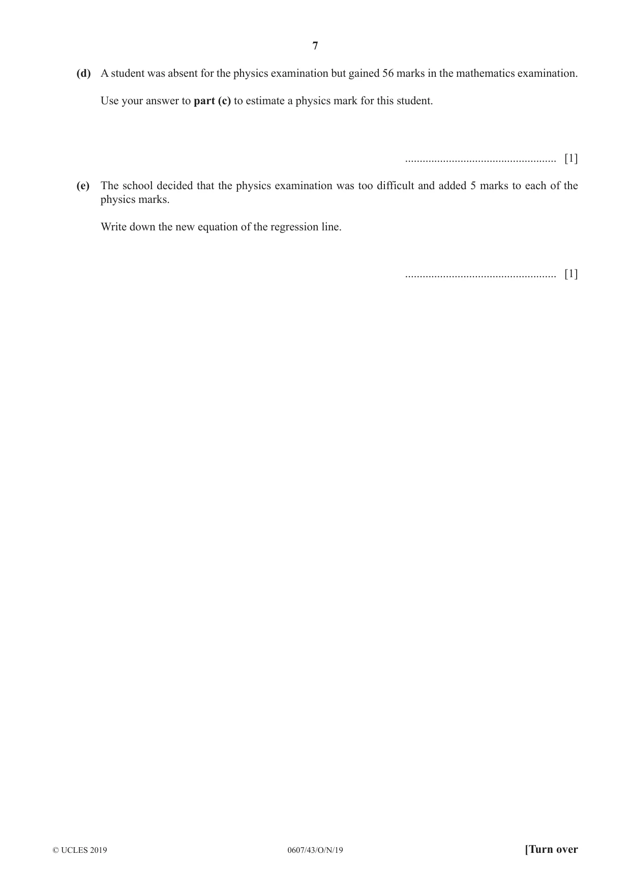 Cambridge IGCSE Mathematics - International 0607 2019 Oct/Nov Paper 4 · Variant 3 question paper, page 7 of 20
