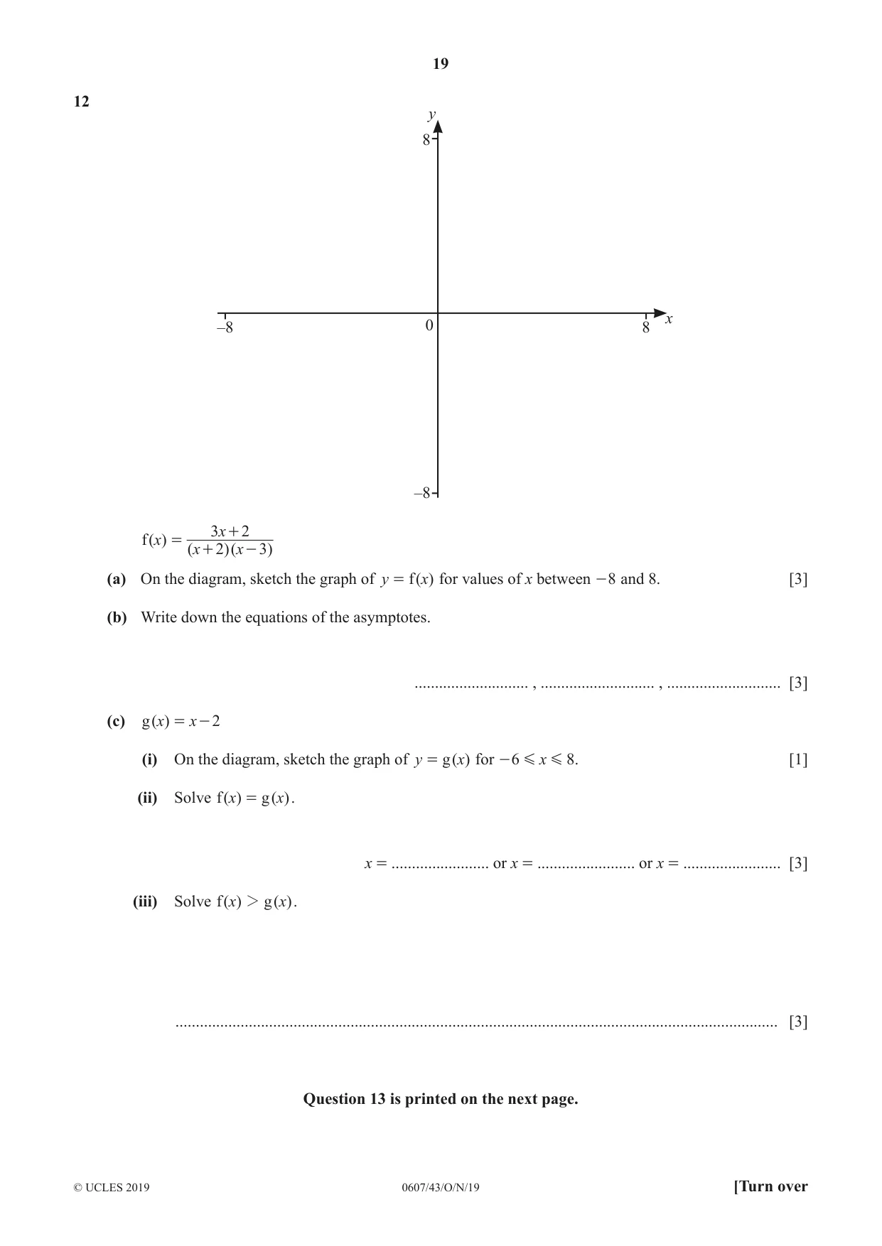 Cambridge IGCSE Mathematics - International 0607 2019 Oct/Nov Paper 4 · Variant 3 question paper, page 19 of 20