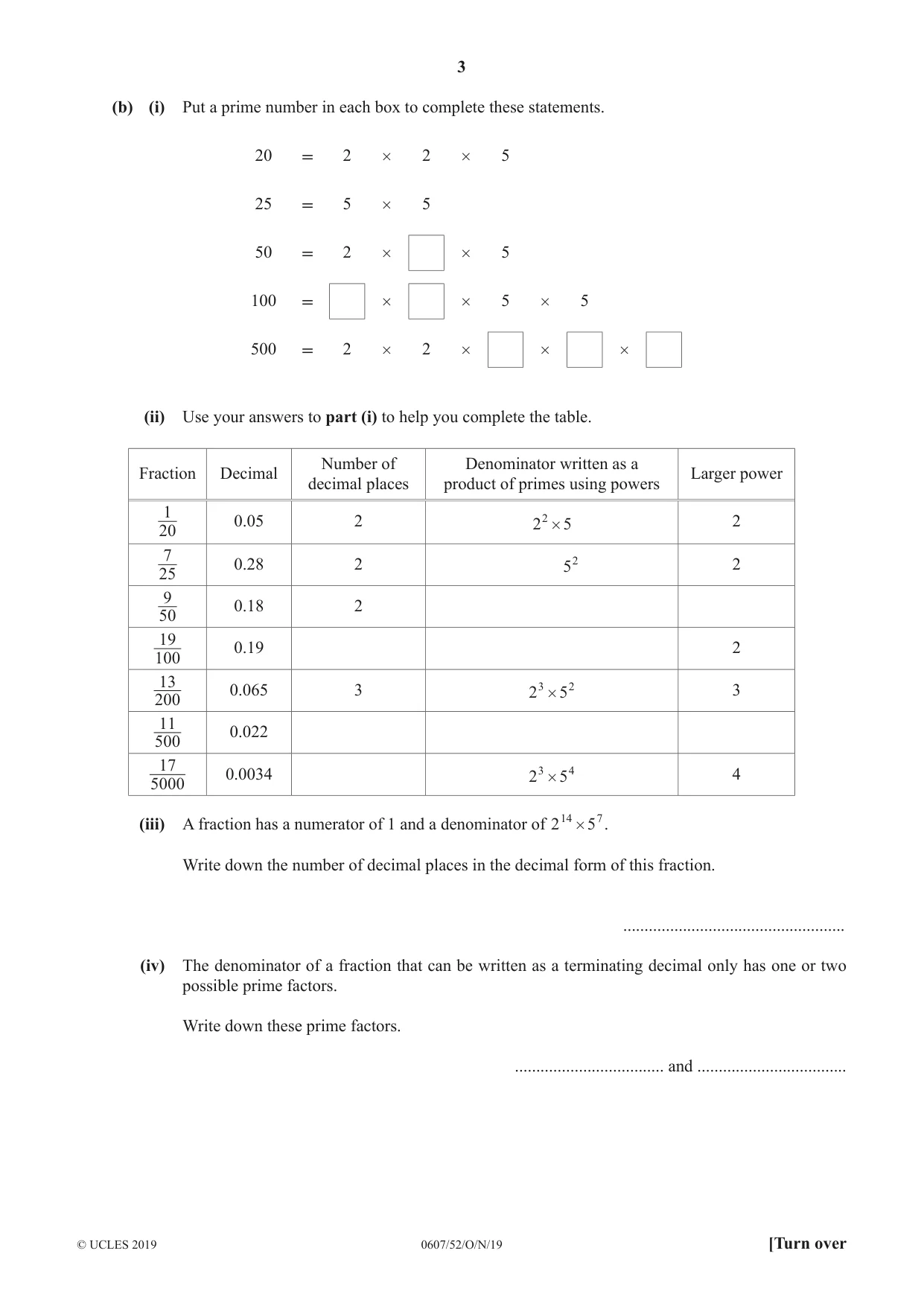 Cambridge IGCSE Mathematics - International 0607 2019 Oct/Nov Paper 5 · Variant 2 question paper, page 3 of 8