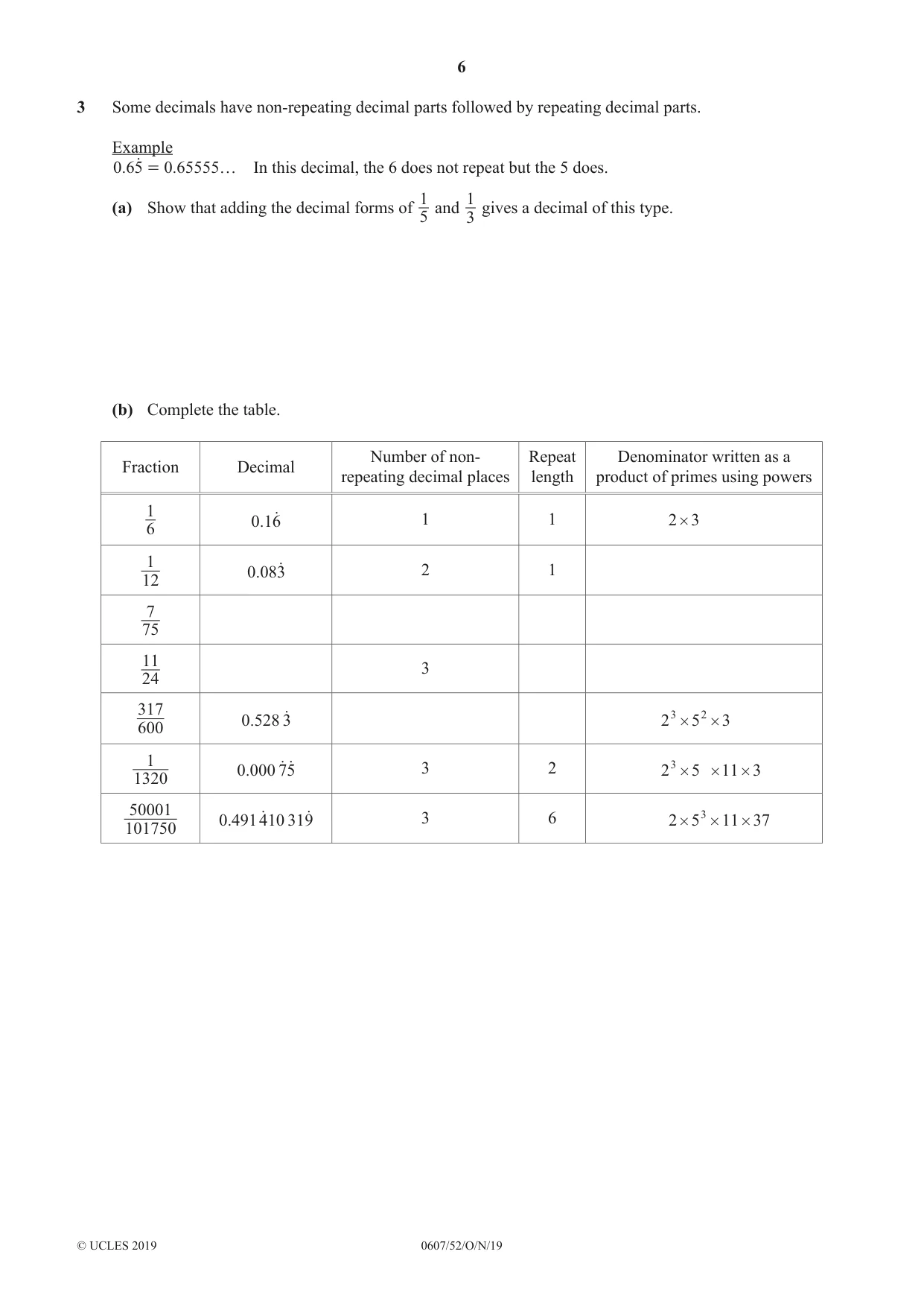 Cambridge IGCSE Mathematics - International 0607 2019 Oct/Nov Paper 5 · Variant 2 question paper, page 6 of 8
