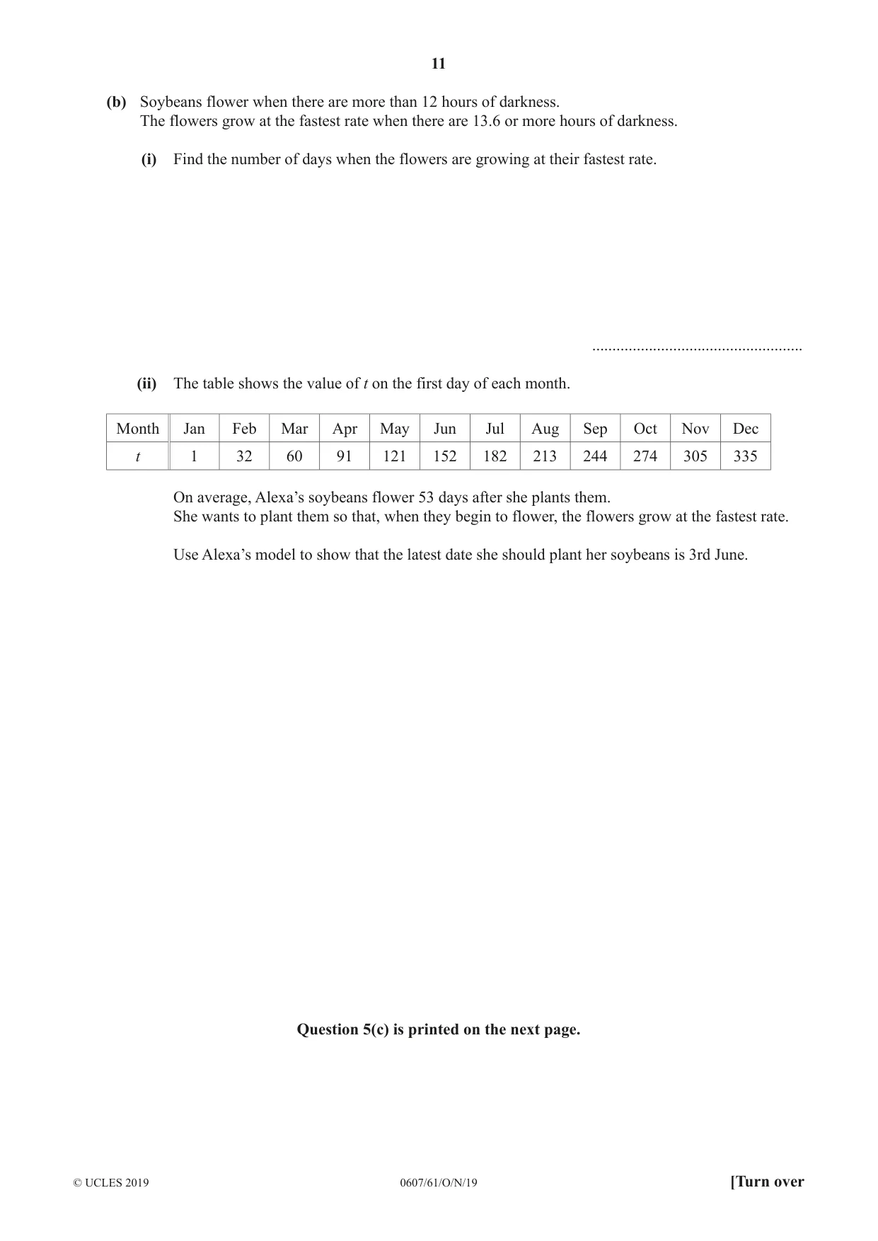 Cambridge IGCSE Mathematics - International 0607 2019 Oct/Nov Paper 6 · Variant 1 question paper, page 11 of 12