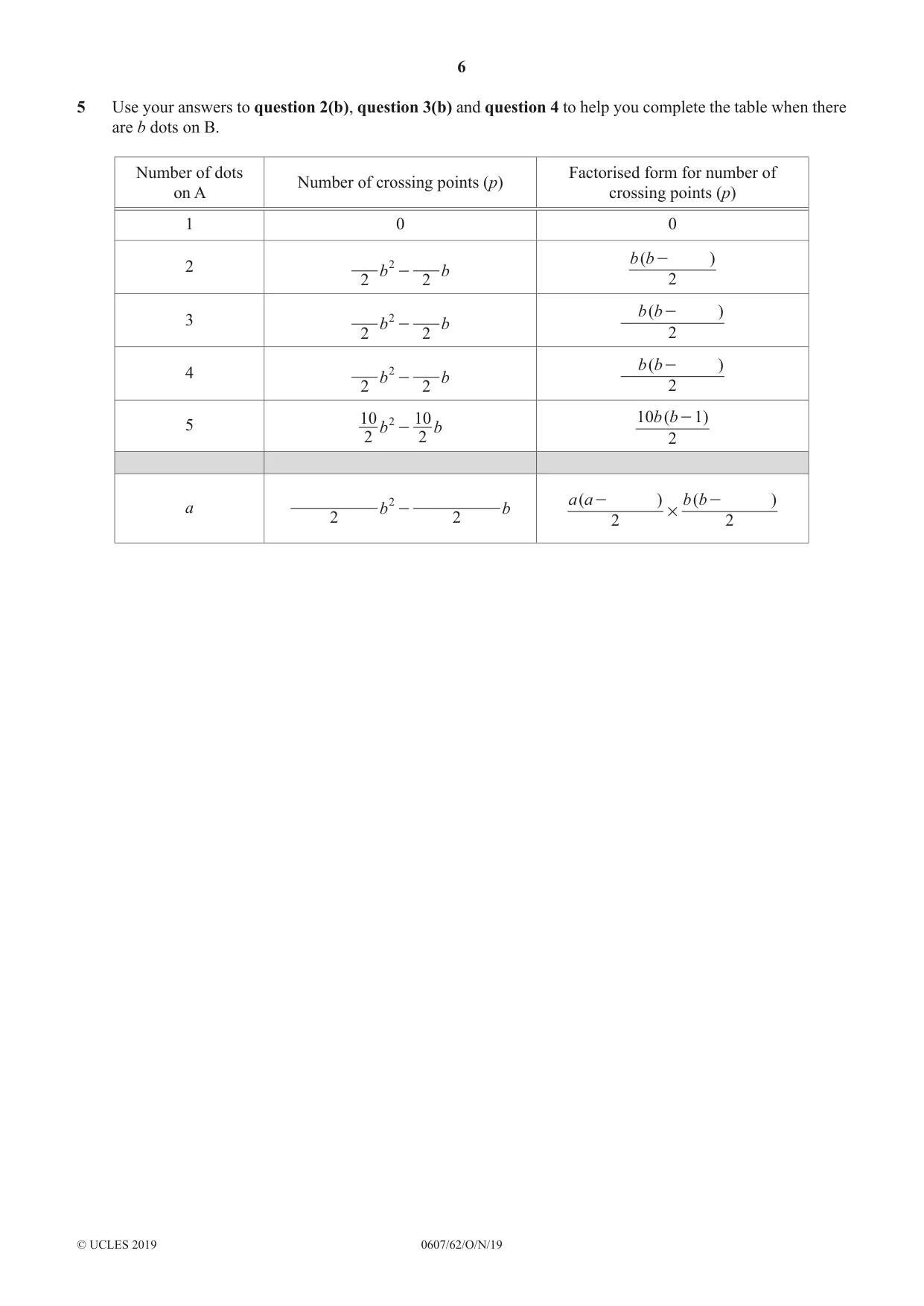Cambridge IGCSE Mathematics - International 0607 2019 Oct/Nov Paper 6 · Variant 2 question paper, page 6 of 16