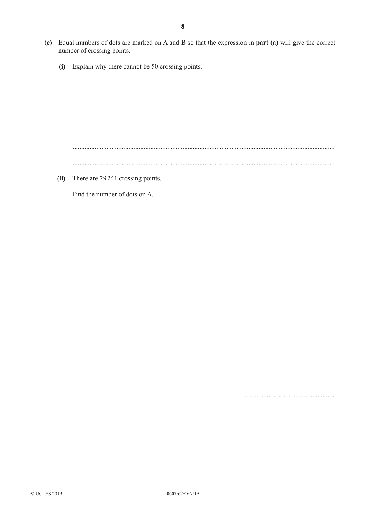 Cambridge IGCSE Mathematics - International 0607 2019 Oct/Nov Paper 6 · Variant 2 question paper, page 8 of 16