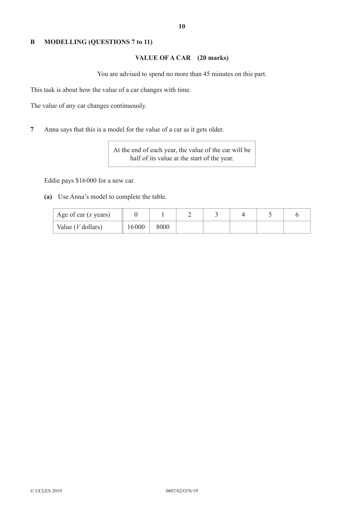Cambridge IGCSE Mathematics - International 0607 2019 Oct/Nov Paper 6 · Variant 2 question paper, page 10 of 16