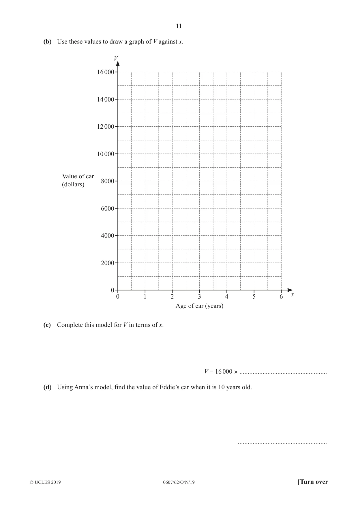 Cambridge IGCSE Mathematics - International 0607 2019 Oct/Nov Paper 6 · Variant 2 question paper, page 11 of 16