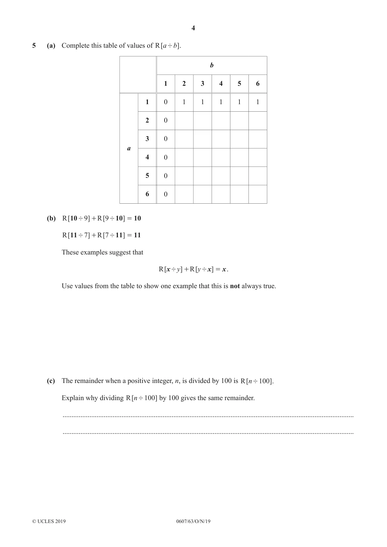 Cambridge IGCSE Mathematics - International 0607 2019 Oct/Nov Paper 6 · Variant 3 question paper, page 4 of 12